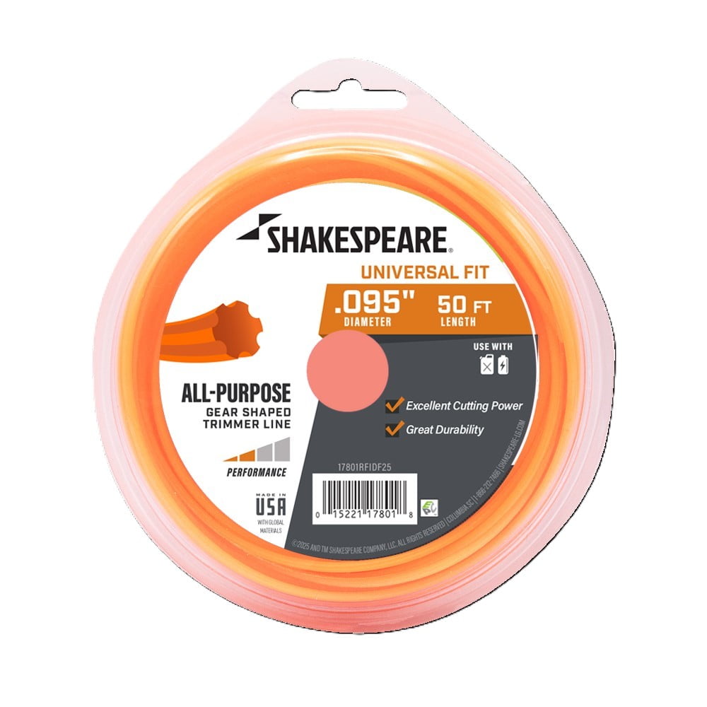 Shakespeare All Purpose String Trimmer Line (Orange, 0.095 in x 50 ft) 8mqnd