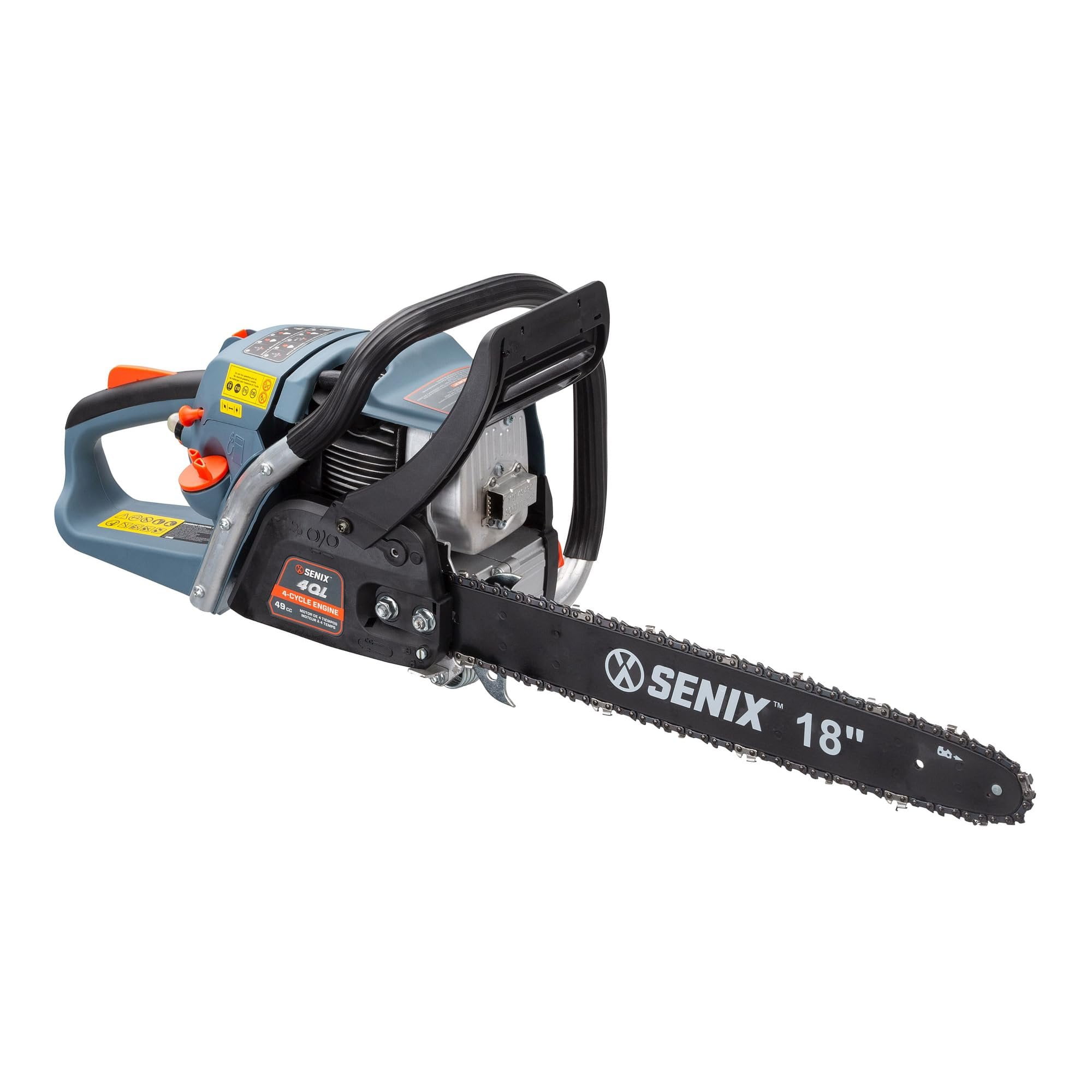 Senix 4QL Gas Chainsaw, 49cc 4-Cycle Engine with 18-in Oregon Bar and Chain (18 in) lkub7