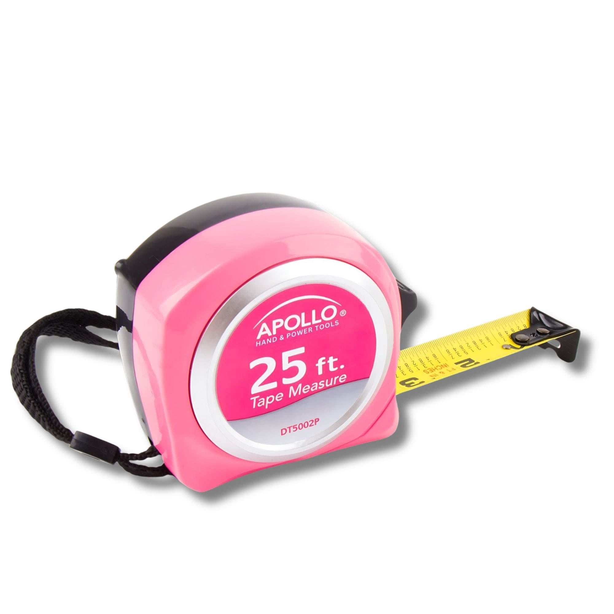 Apollo Tools 25 ft. Tape Measure Heavy-Duty Retractable Measuring Tool (Pink, 25 ft.) 0z5ke