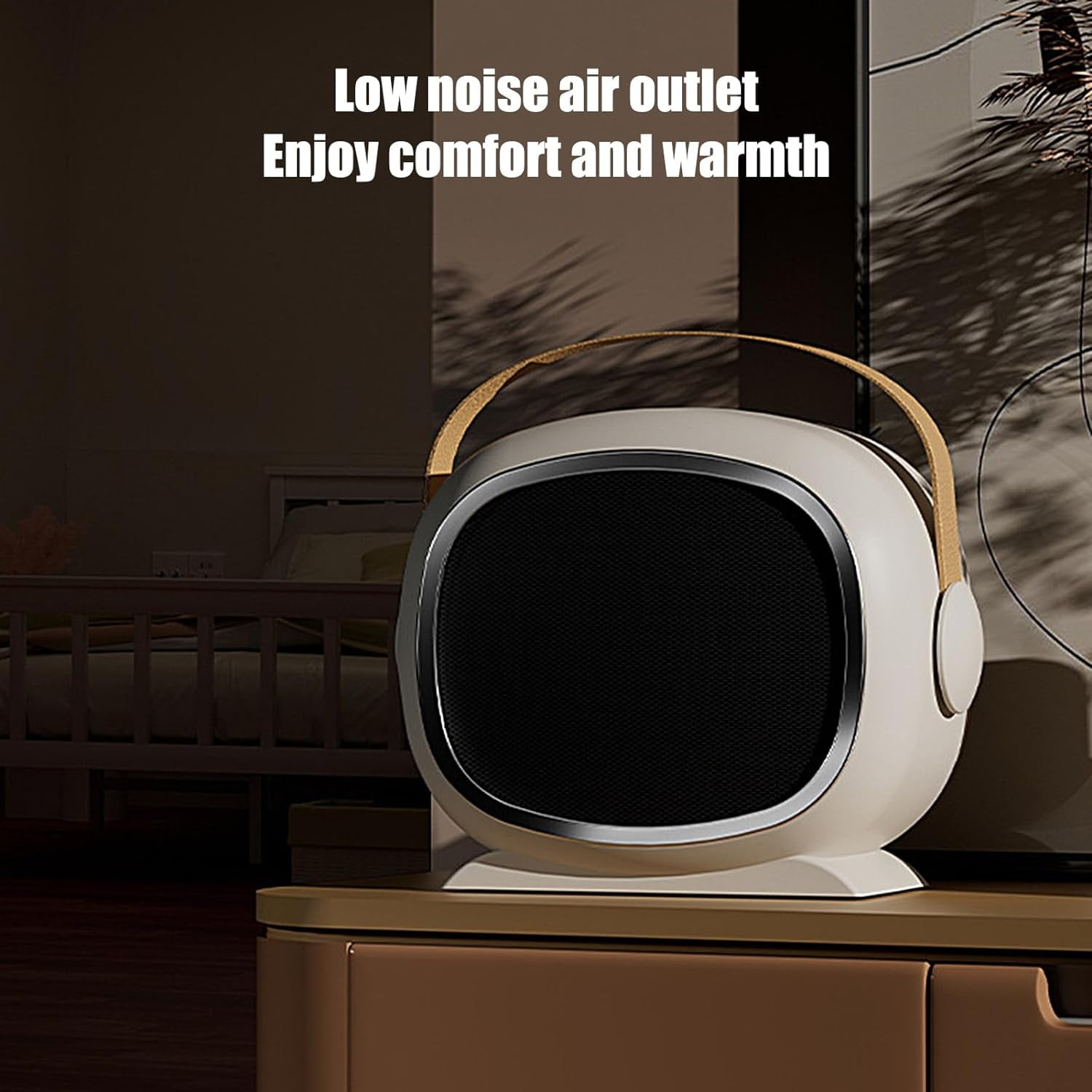 Yooshoverk Ceramic Space Heater 1200W Portable Electric Desktop Heater (White) cg0eh