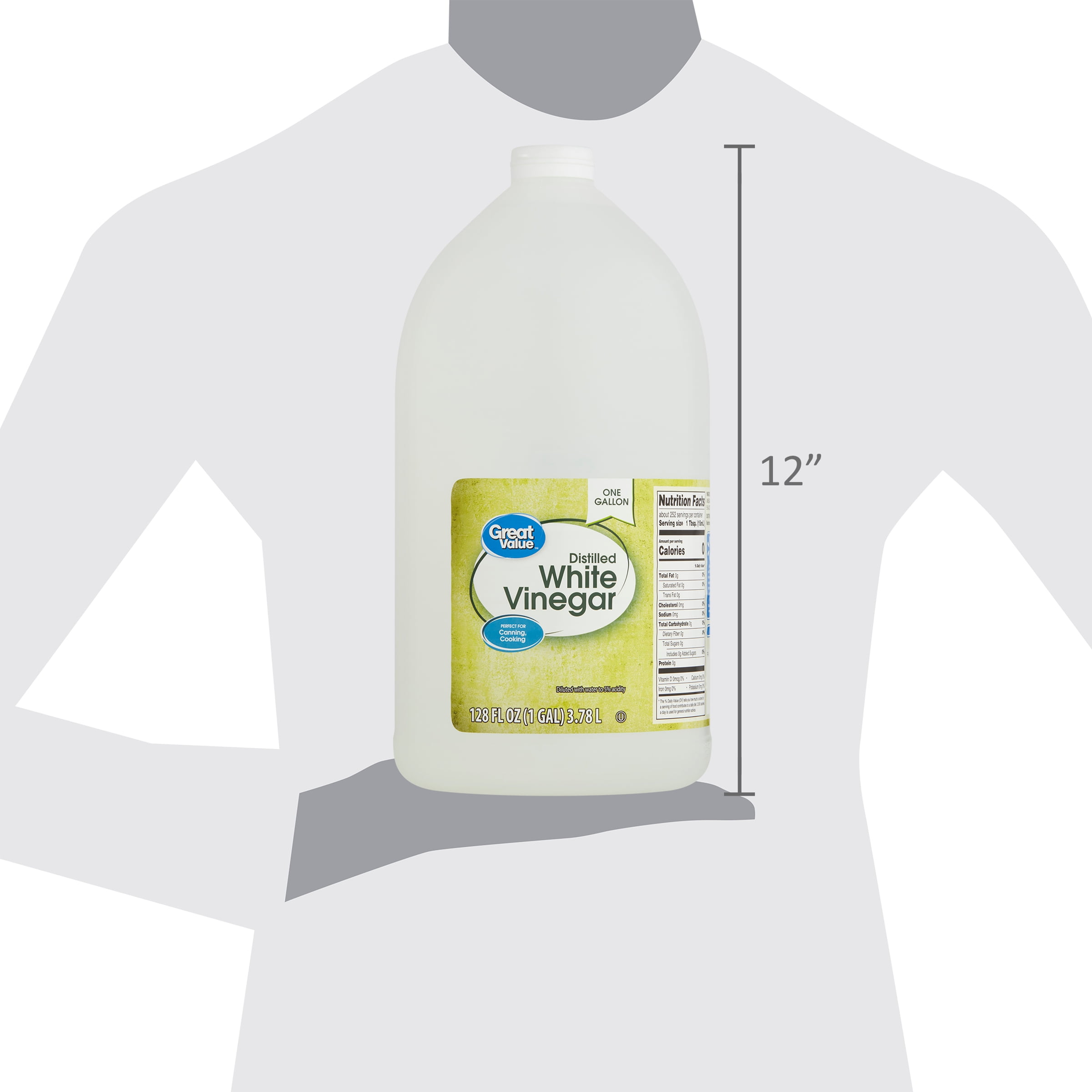 Great Value Distilled White Vinegar, Multi-Purpose Household Cleaning and Cooking Essential (White, 128 fl oz) rmjkf