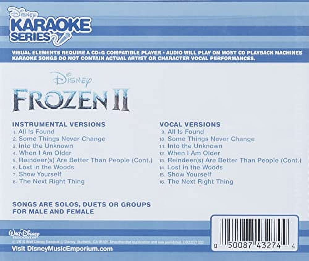 Disney Int'l Frozen 2 Karaoke Series Music CD (1 Pack) n934o