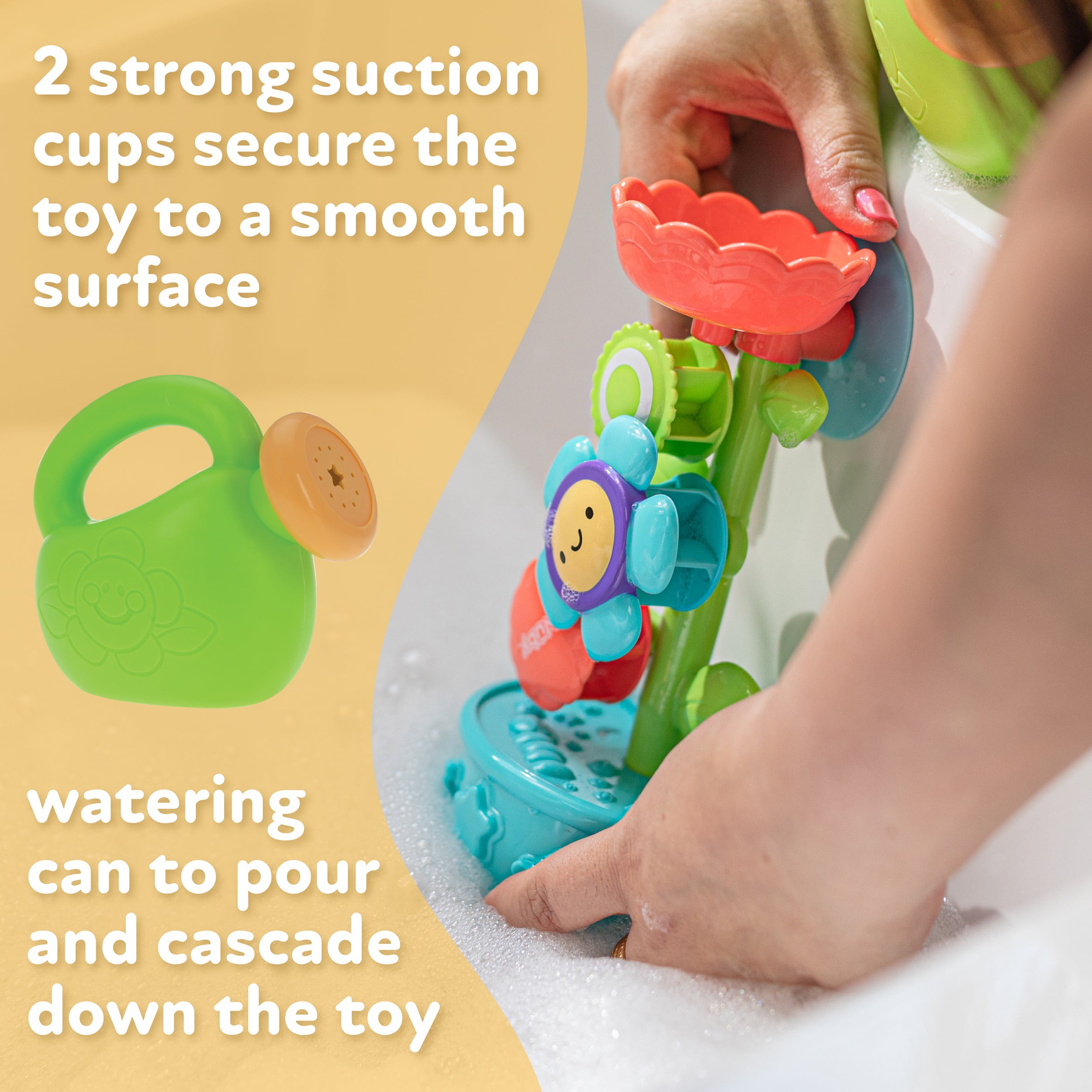 Nuby Flow N' Grow Flower Pot Bath Toy and Watering Set (Multicolor, 2 Piece) fgrql
