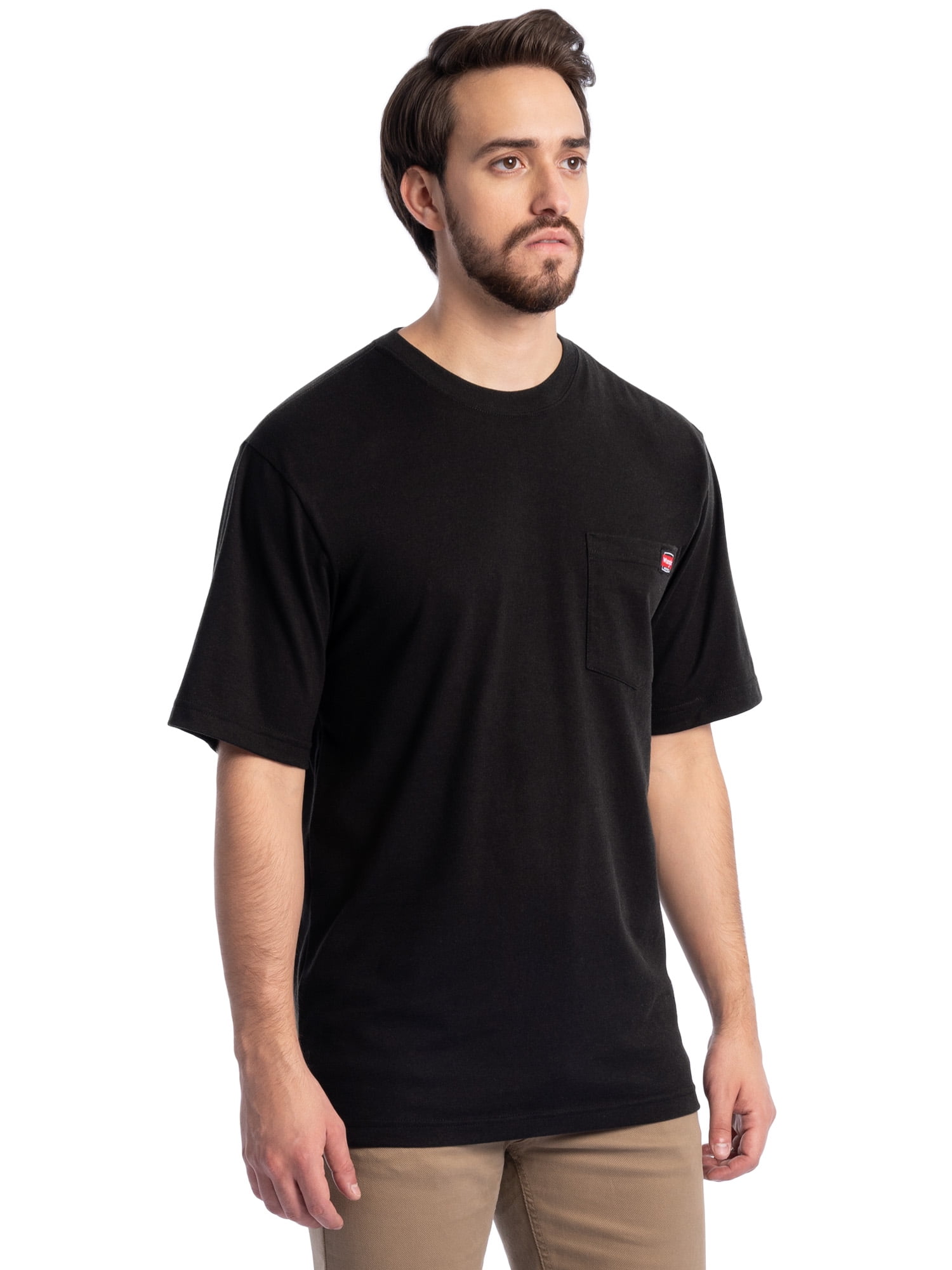 Wrangler Workwear Men's Short Sleeve Pocket T-Shirt (Grey, S) 3-Pack scu55