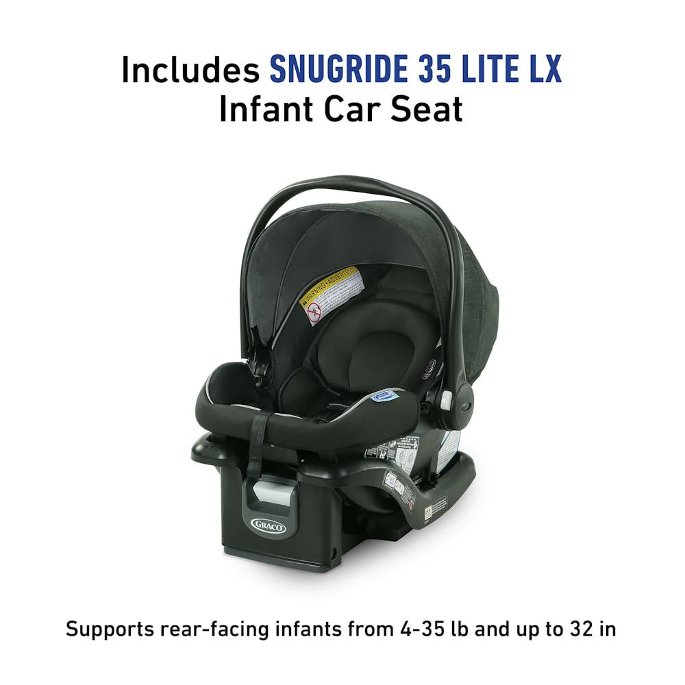 Graco Modes 3 Lite DLX Travel System with SnugRide Lite LX Infant Car Seat (Grey, 4-30 lb) d0p93