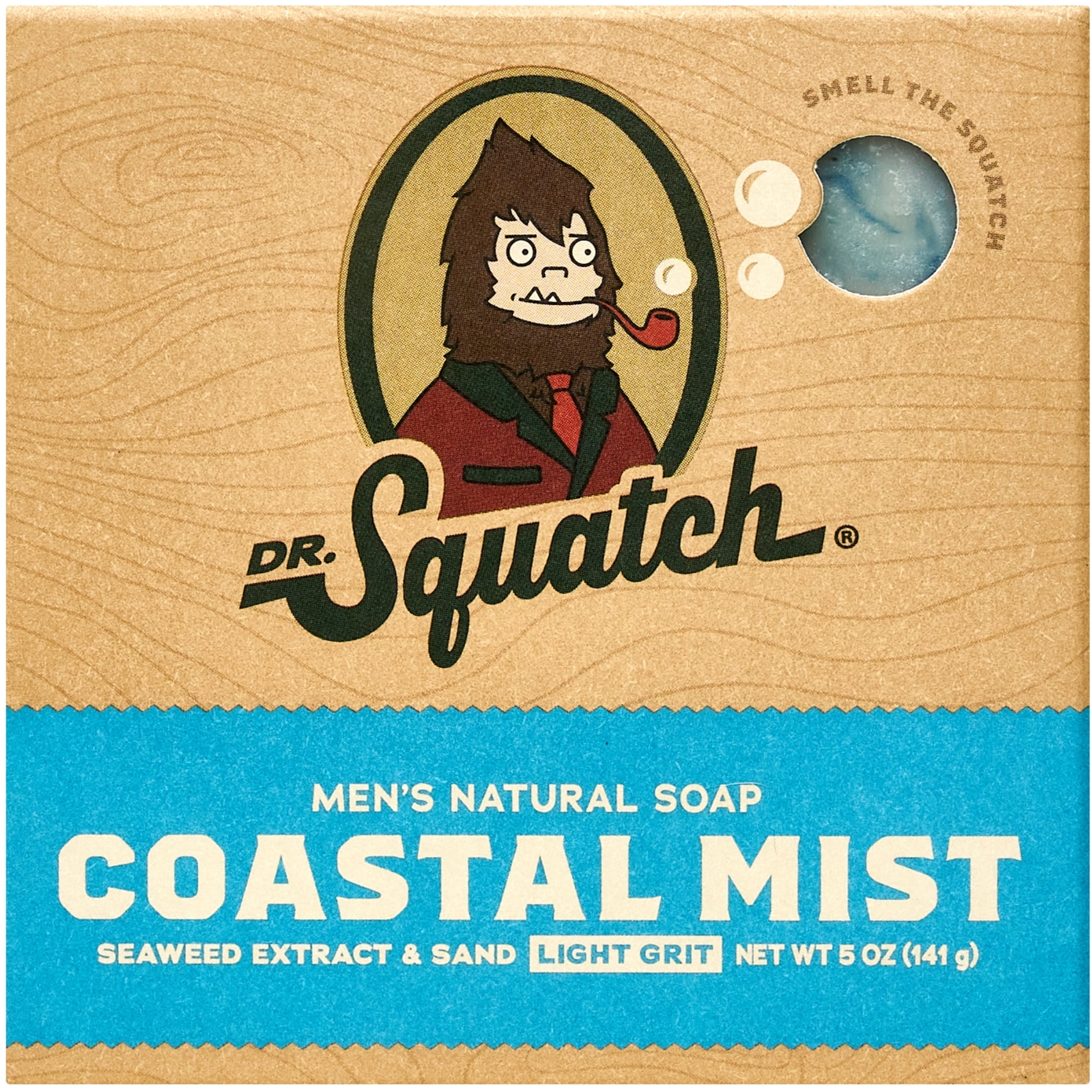 Dr. Squatch Men's Natural Bar Soap, Coastal Mist Scent, Cold Processed (5 oz) 1yn72
