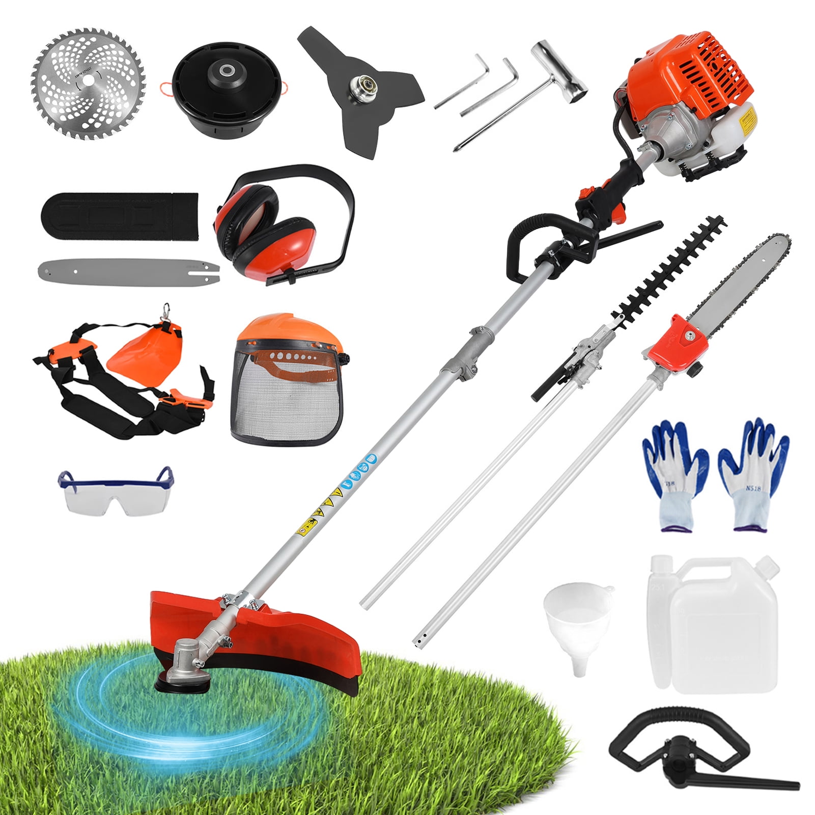 ZKSM 52CC 2-Cycle Gas Powered 5-in-1 Multi-Functional Garden Tool Set (Red, 1 Set) tz8de