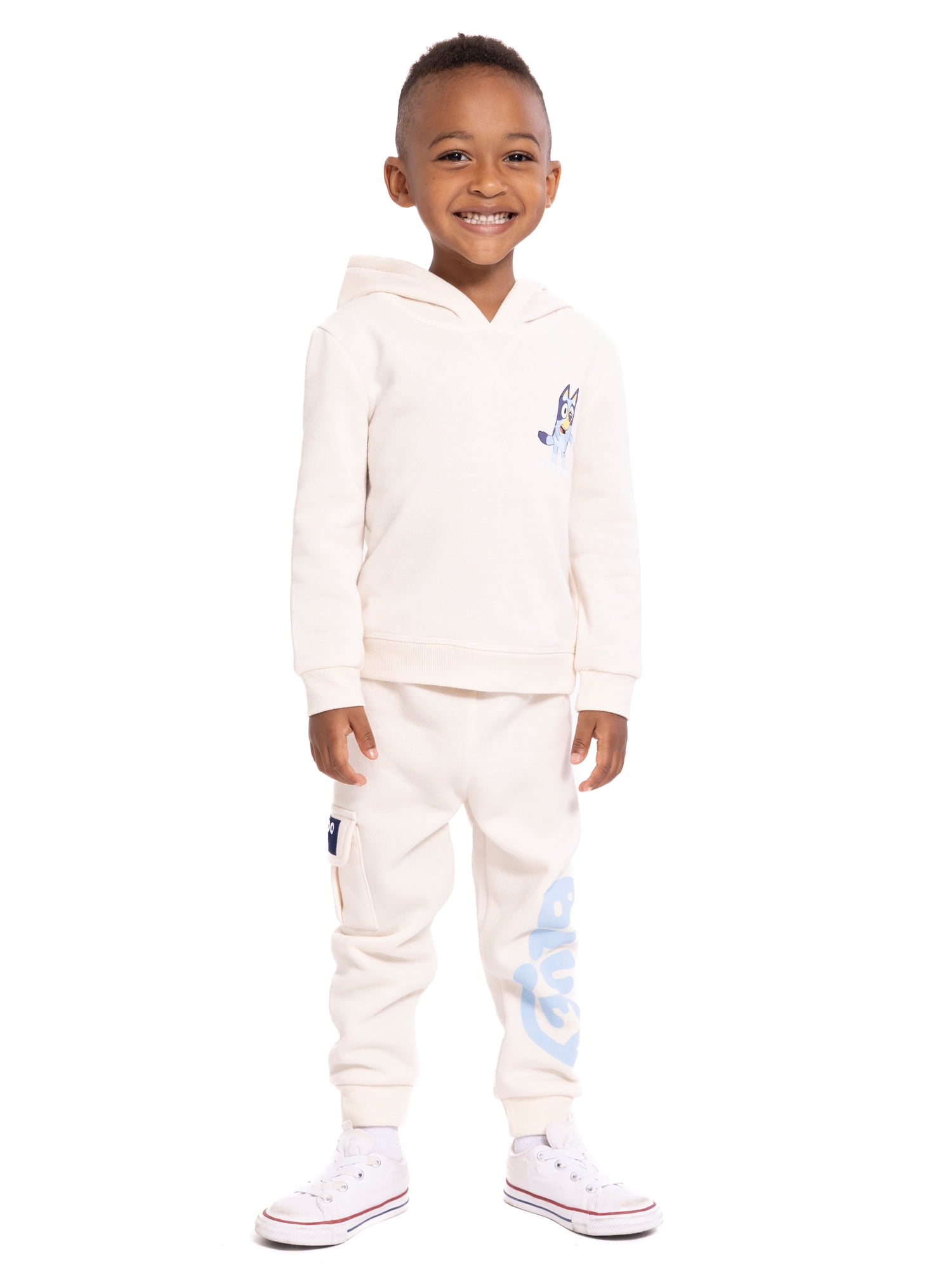 Bluey Toddler Boys' Graphic Hoodie and Jogger Pants 2-Piece Set (Grey, 5T) e7sai