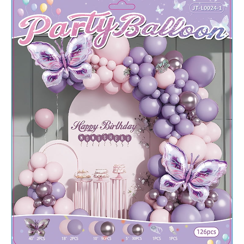 Generic Lavender & Metallic Purple Balloon Garland Arch Kit (165 Pieces) vlpbu
