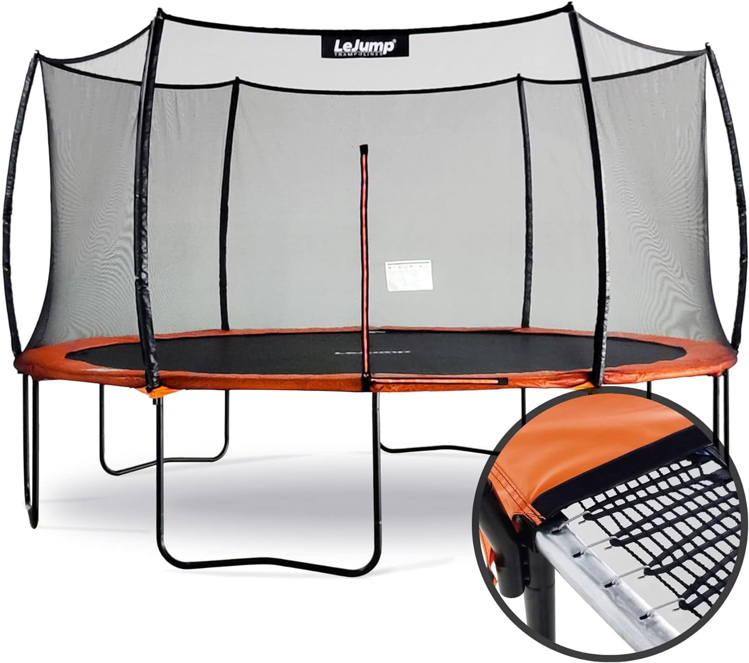 LeJump Flora Springless Recreational Trampoline with Enclosure Net (Orange, 14 ft) 4ez16
