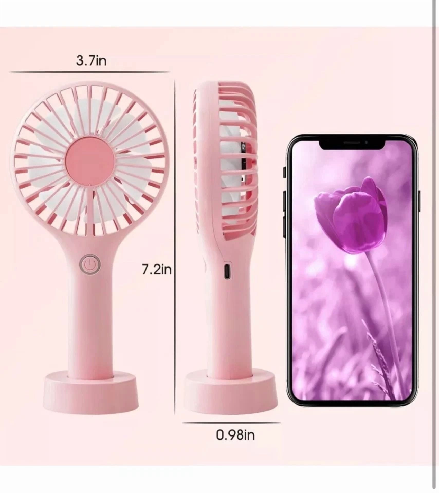 VAULT Mini Handheld Fan Portable USB Rechargeable Personal Cooling Fan (Black, 6 in) klyvf - Image 2