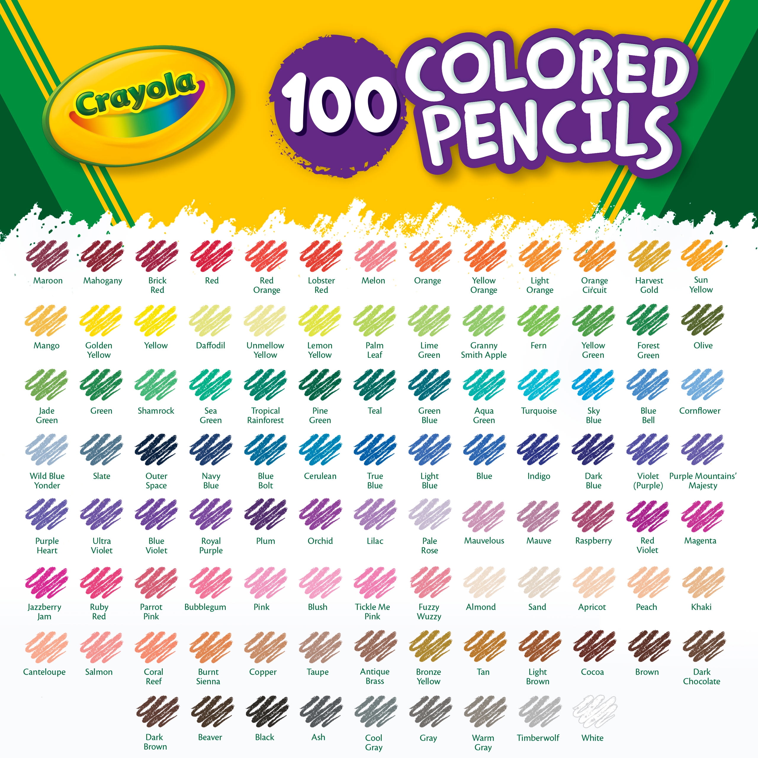Crayola Colored Pencils, Vibrant Assorted Colors for Drawing and Sketching (100 Ct) cz19t