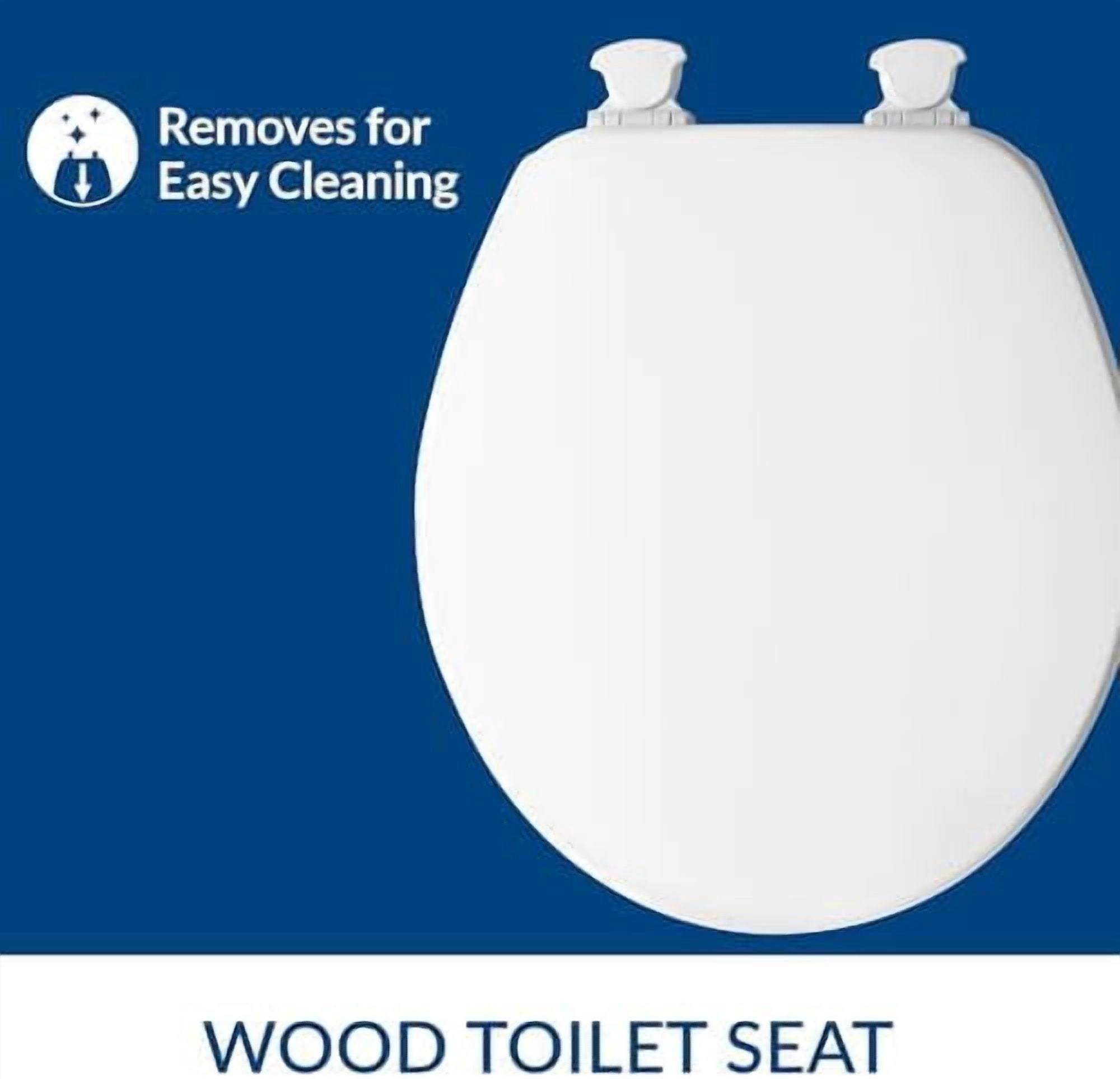 jiaquanzhao Toilet Seat, Durable Enameled Wood with Easy Clean Hinges (White, 14.13 in x 19.24 in) slcbc
