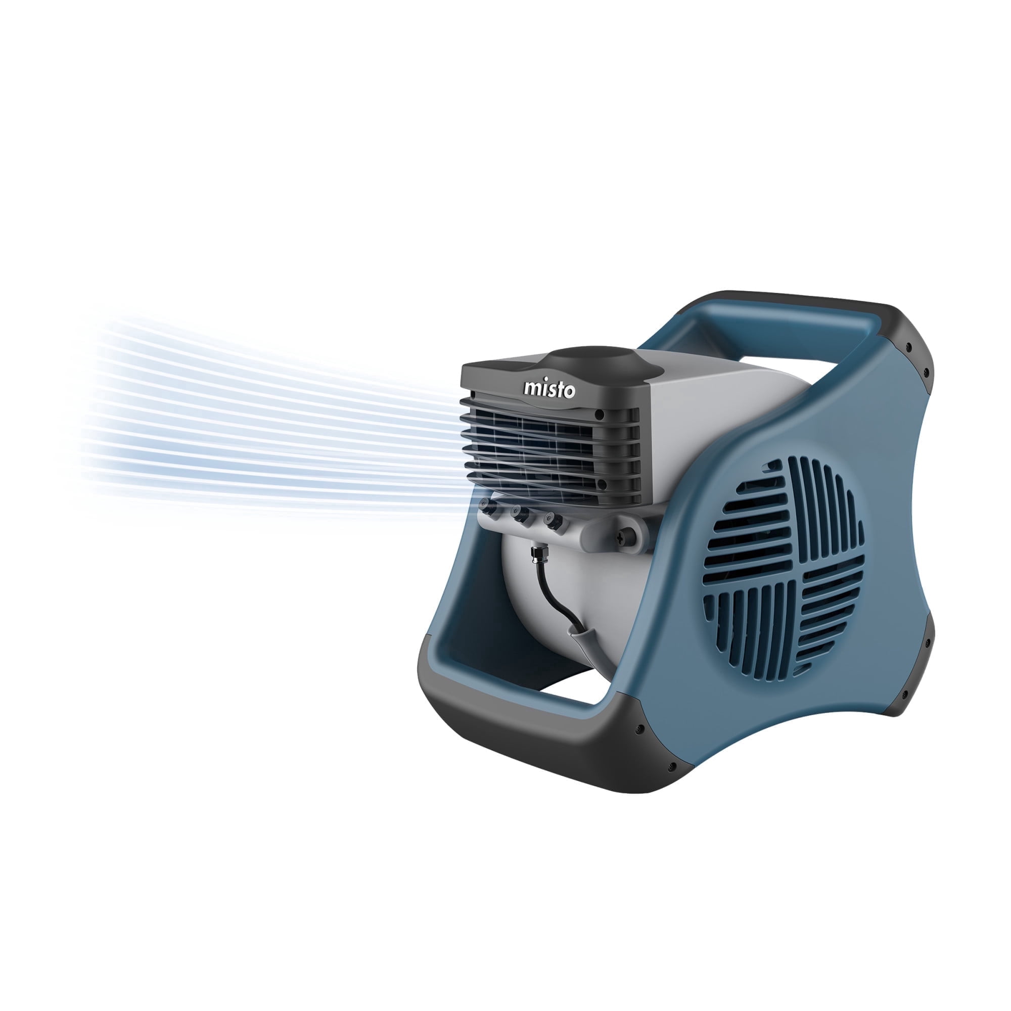 Lasko Misto Outdoor Misting Fan, Pivoting Patio Cooling Fan with 3 Speeds and GFCI Safety Cord (Blue, 15 in) uhryb