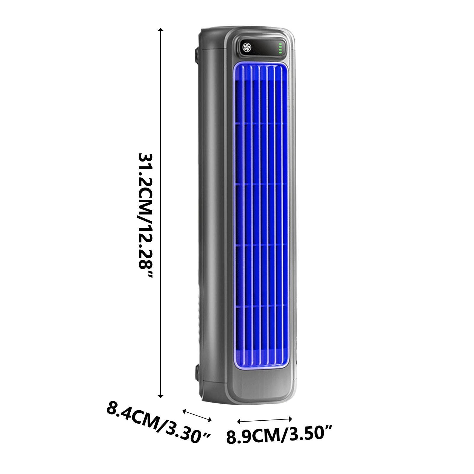 Generic Bladeless Tower Air Conditioner Portable Desktop Evaporative Cooler (Grey, 12.28 x 3.42 x 3.27 in) fu6ap