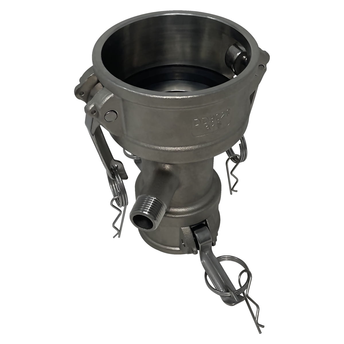 Gloxco Type DD Camlock Coupler Fitting (3 in x 2 in, Stainless Steel, 1/2 in Pipe Tap) jnqxl