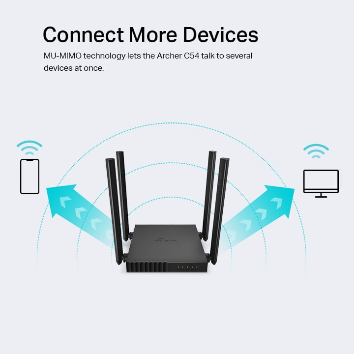 TP-Link Archer C54 AC1200 Dual-Band WiFi Router, High-Speed MU-MIMO Wireless Internet Access (4.5 in) vy5w1