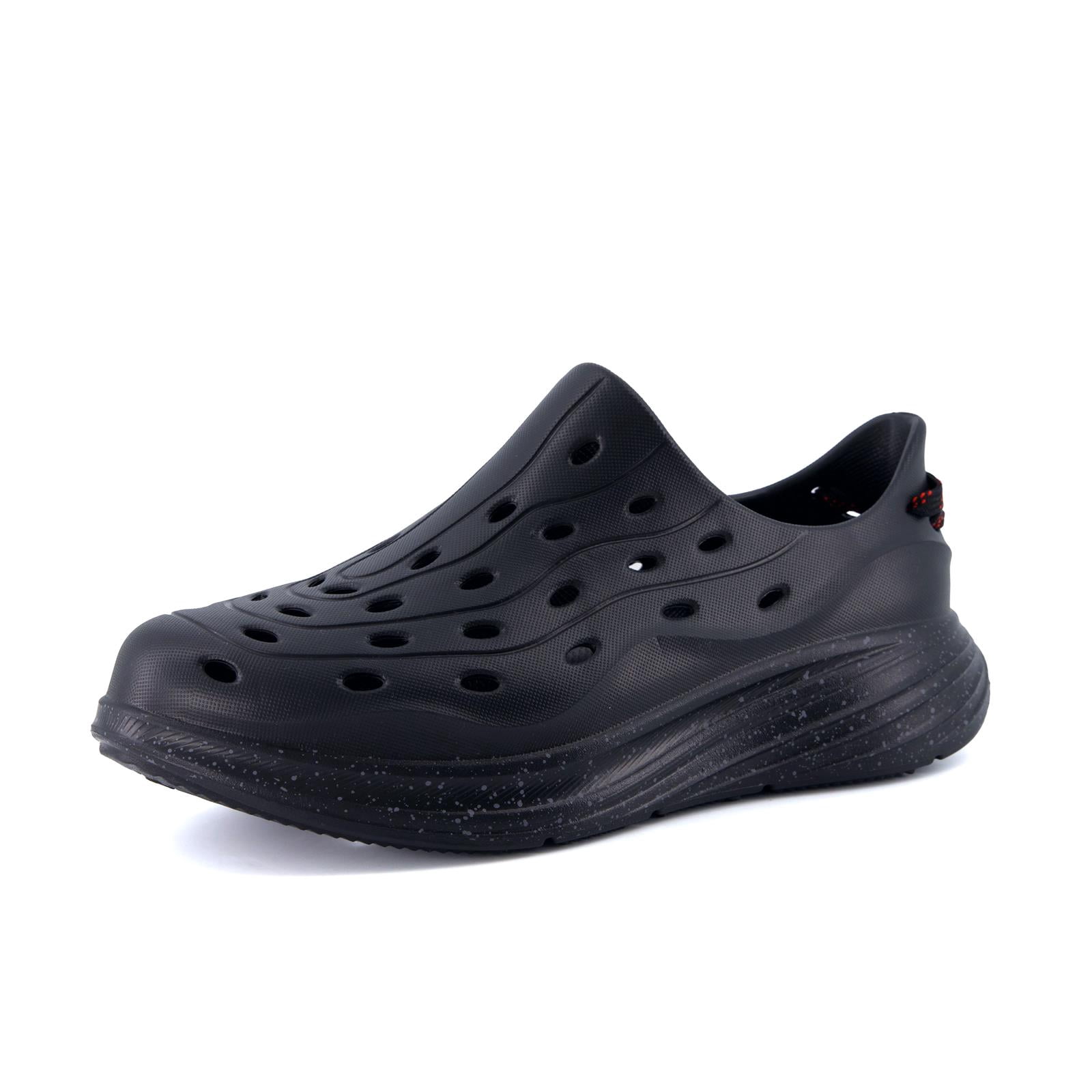 Cushionaire Fuel EVA Recovery Shoes for Men, Lightweight Waterproof Slip-On Sandals with Cushioned Footbed (Black) yyh4i