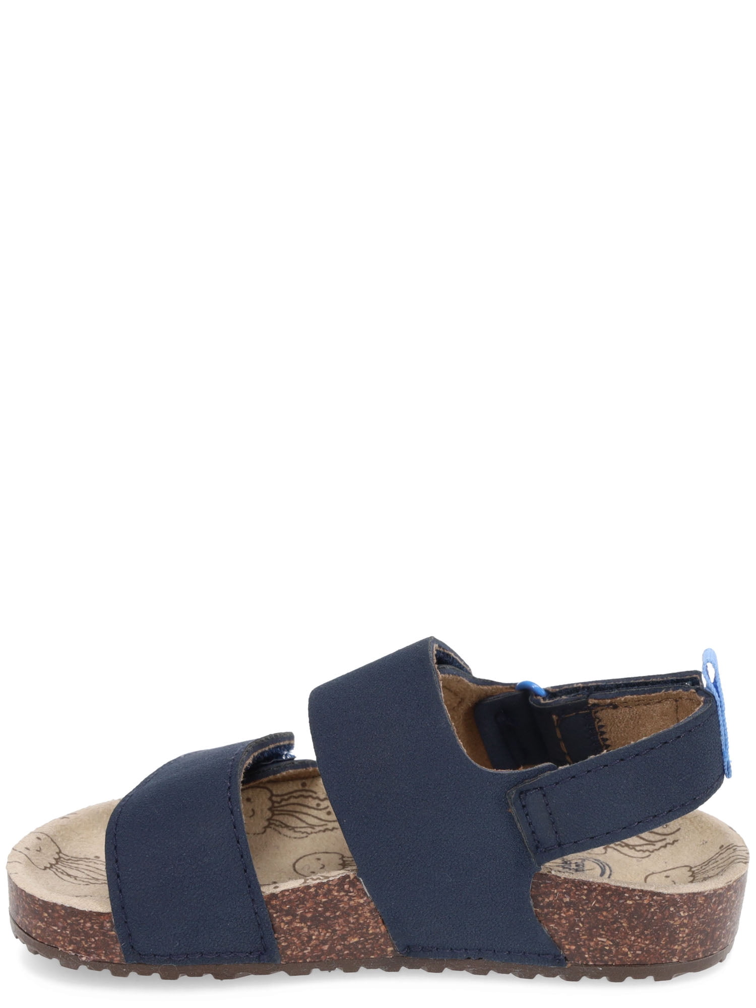 Wonder Nation Baby & Toddler Boys Two Strap Footbed Sandals (Blue, 6 Toddler) 9q4a8