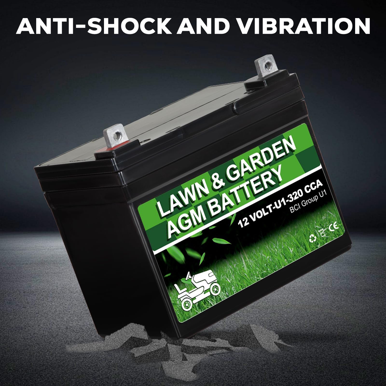 ANLIBATT AGM Lawn Mower Battery (Group Size U1, 12V, 320 CCA, 28Ah) b0096