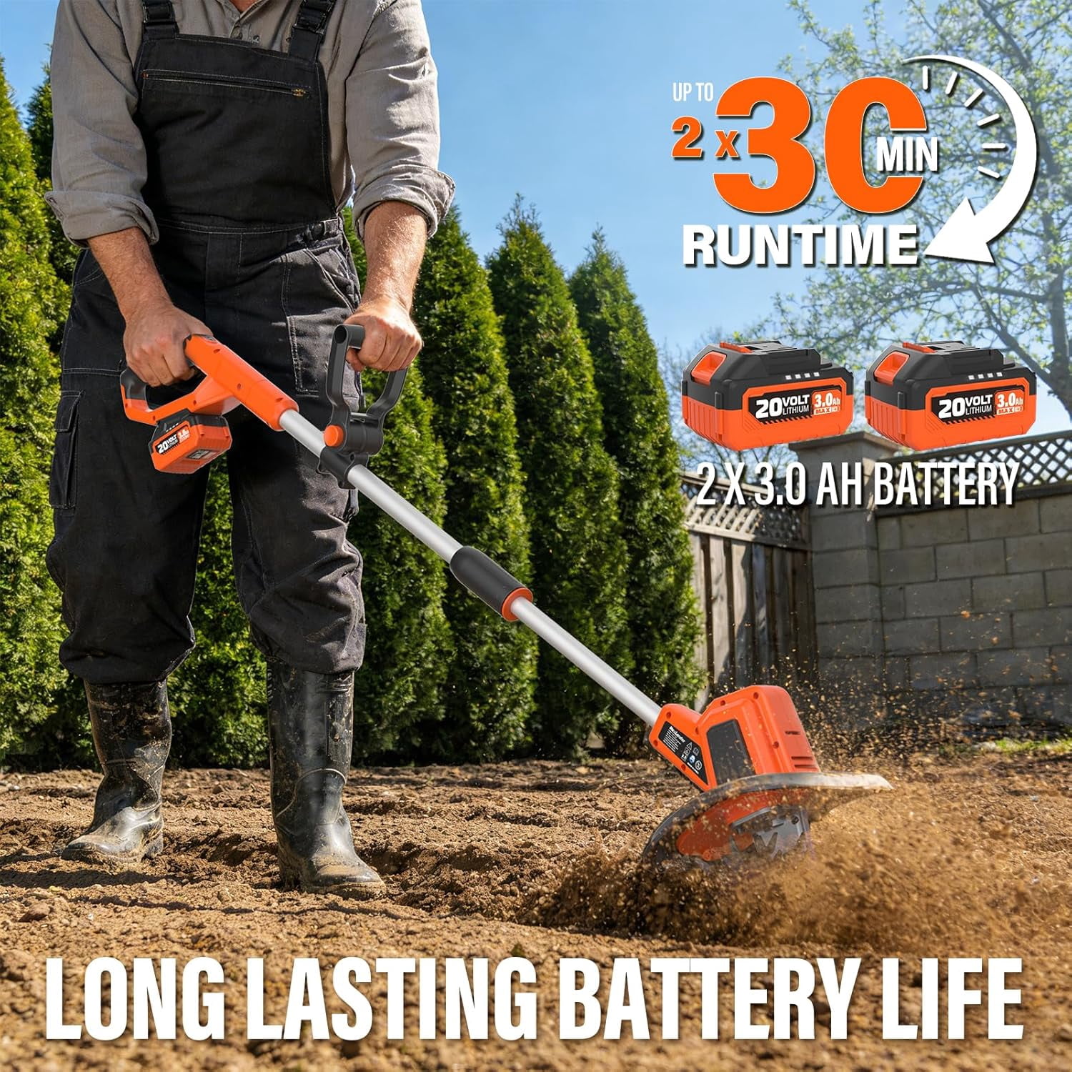 SOYUS Electric Garden Tiller Cultivator, 12 Amp Corded Rototiller with 14 in Cutting Width and Foldable Handle 802s1