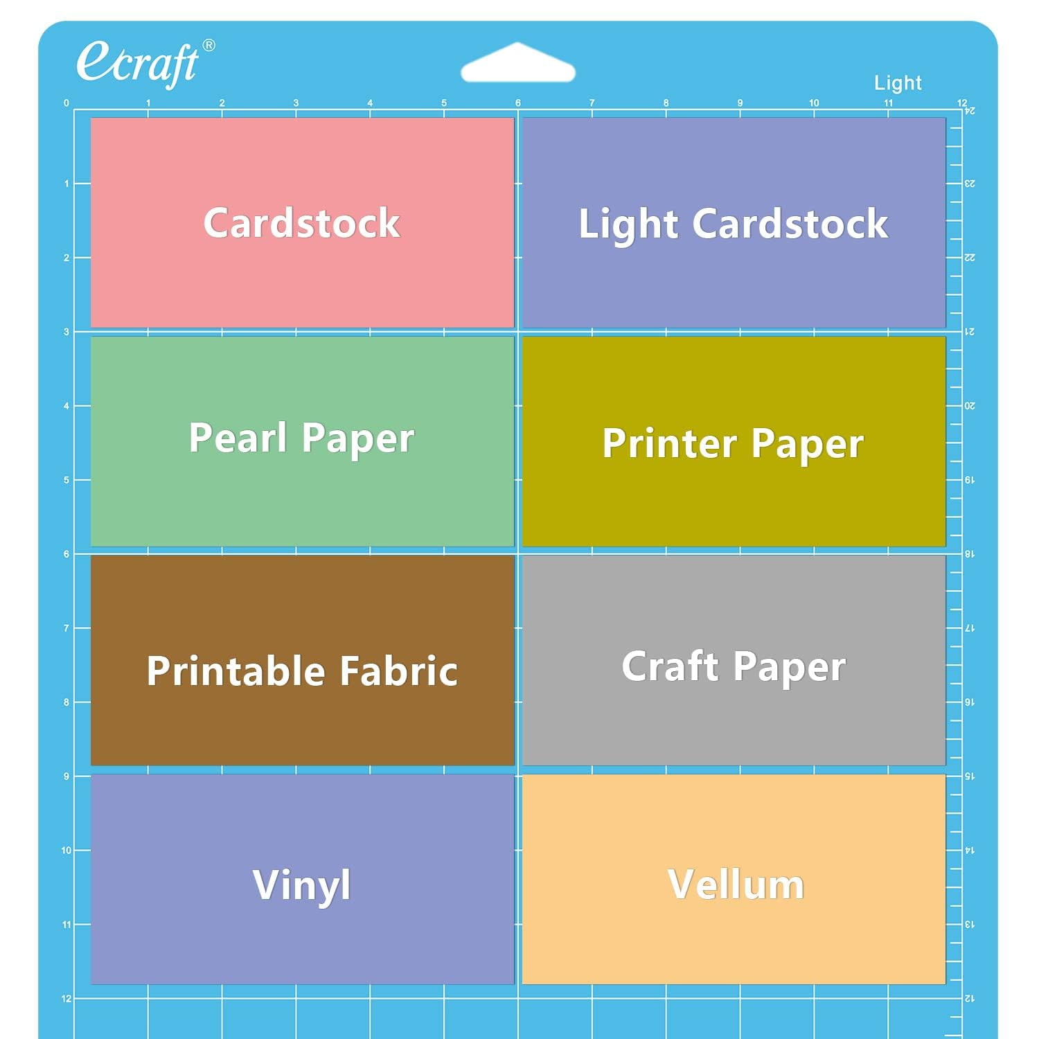 Ecraft Cutting Mat for Cricut Explore and Maker, Reusable Adhesive Gridded Craft Mat (Strong/Standard/Light Grip, 12 in x 24 in, 3 Pack) mf4sf
