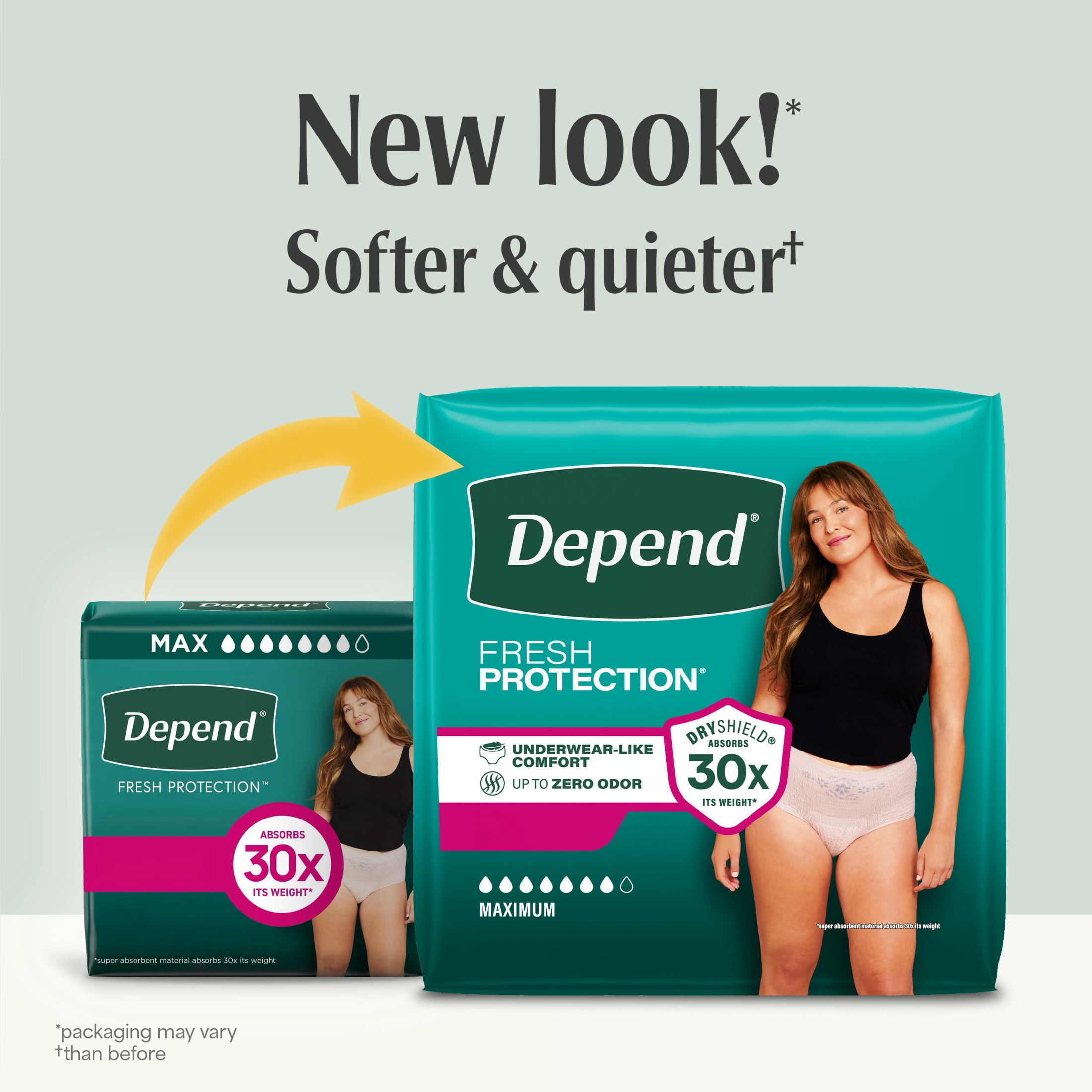 Depend Fresh Protection Incontinence Underwear for Women, Maximum Absorbency Disposable Briefs (White, Medium, 18 Count) po0m1