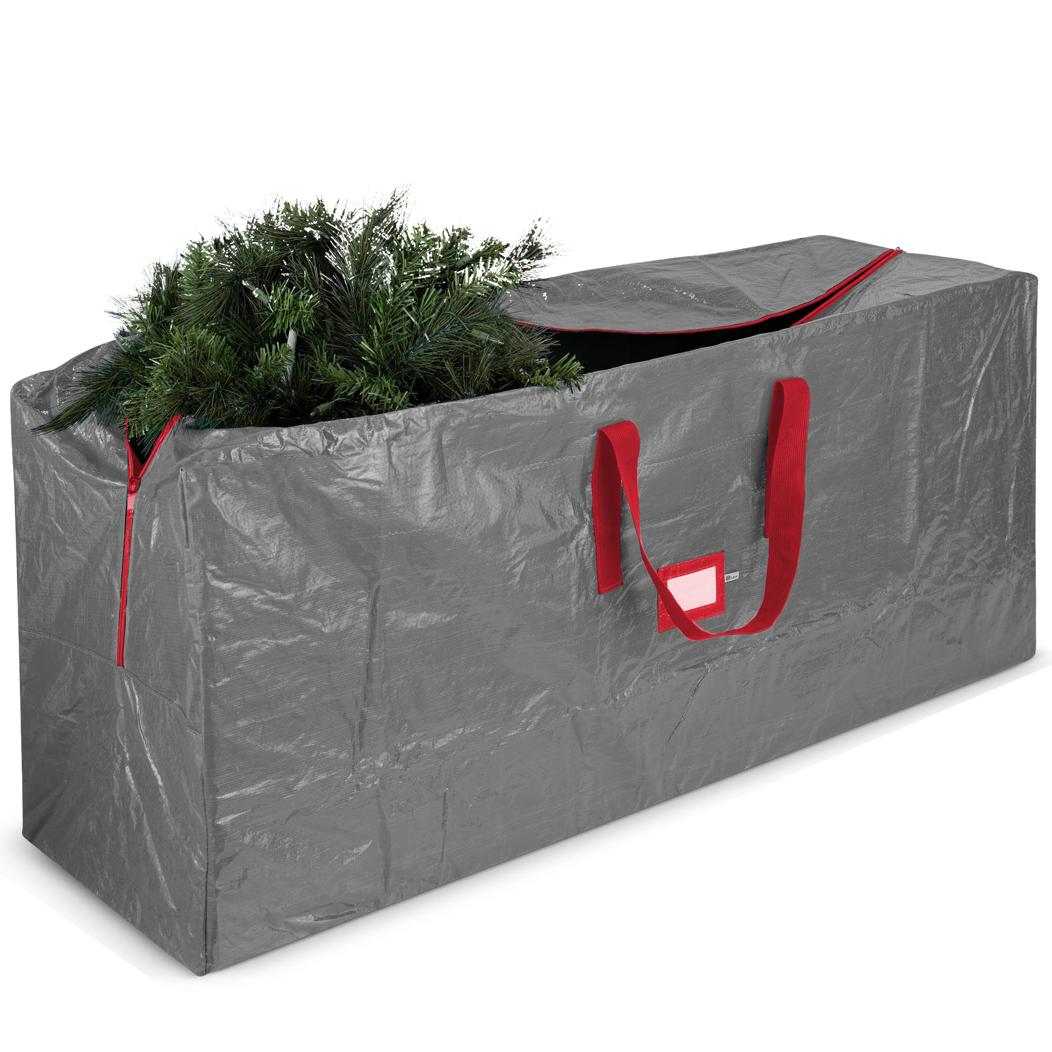 Zober Christmas Tree Storage Bag for Artificial Trees up to 9 ft Tall (Grey, 65 in x 15 in x 30 in) 4pcct
