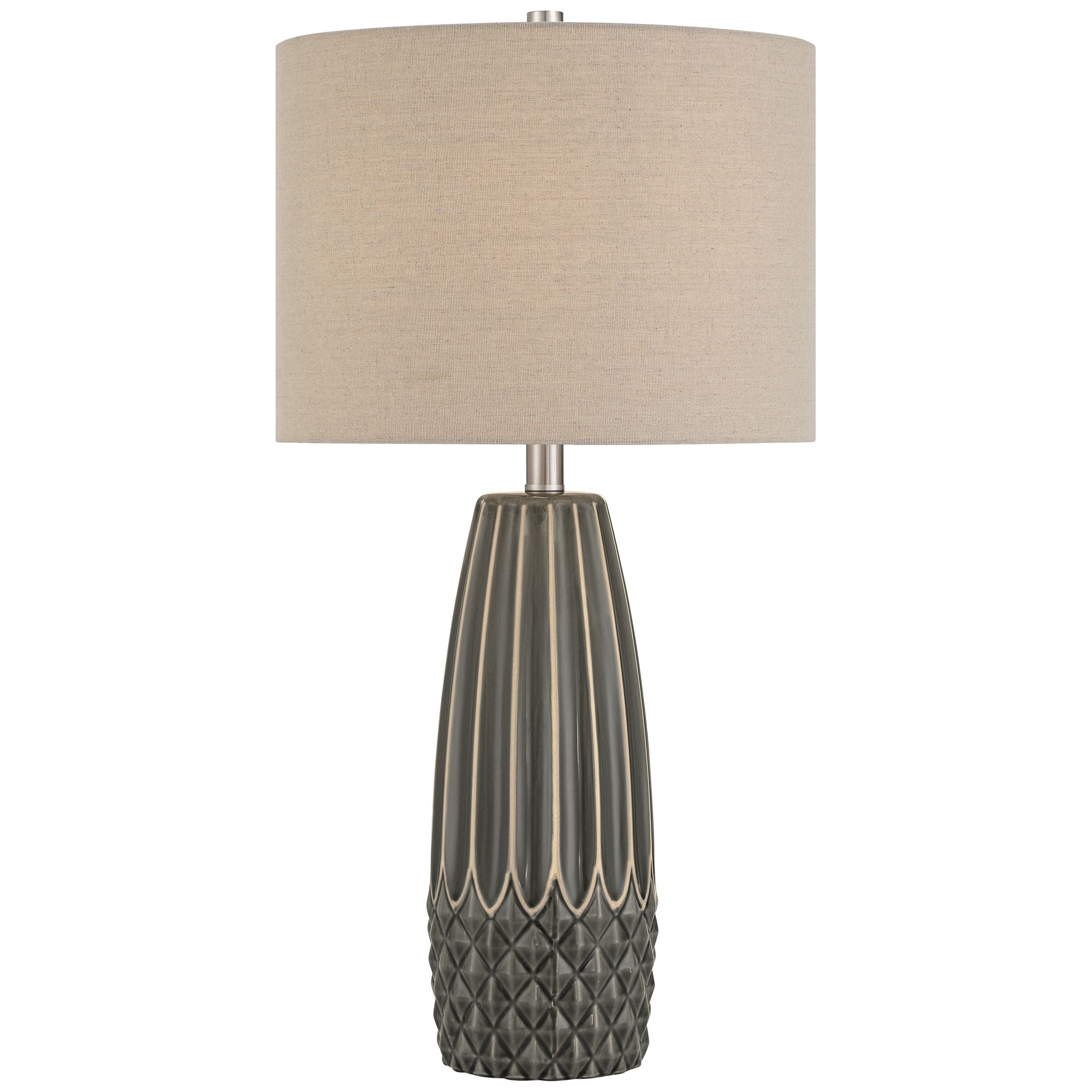 360 Lighting Olsen Ceramic Table Lamp with Fabric Shade (Charcoal Gray, 26.5 in) y4hc6