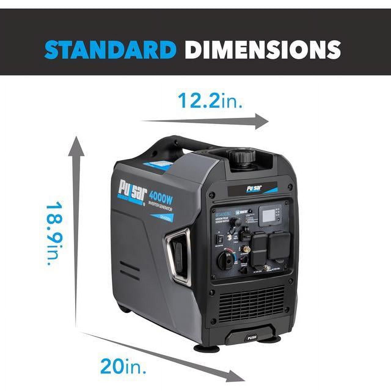Pulsar Dual Fuel Inverter Generator 4000W GX400BN (Portable, Quiet, 30A RV Ready, 2.11 gal) 2bqsa