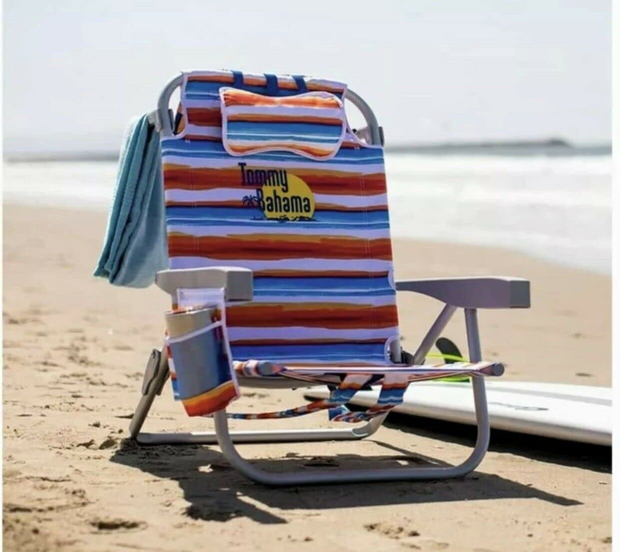 Tommy Bahama Backpack Beach Chair (Tropical Sunset, 300 lb Capacity) c9rjh