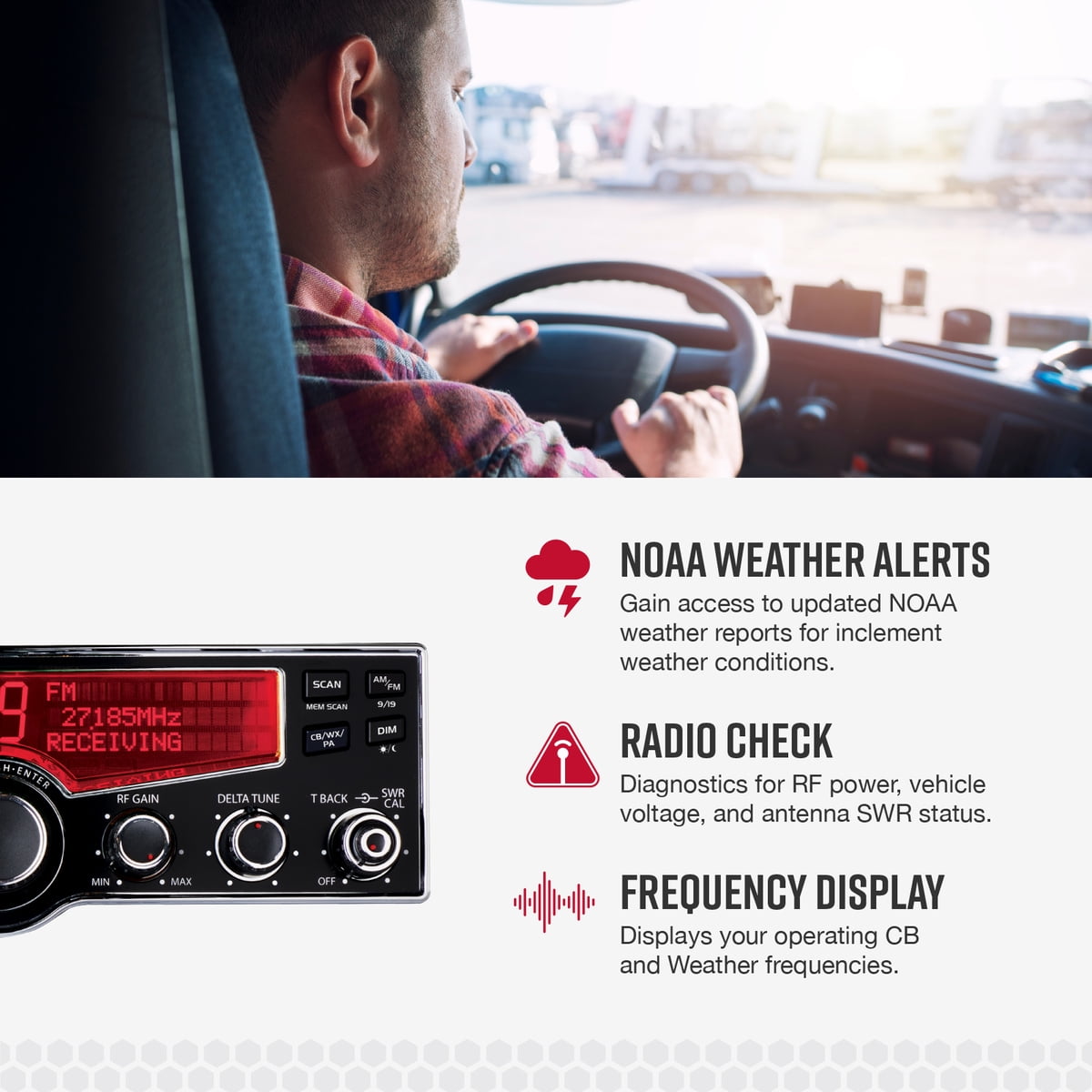 Cobra 29LX Professional CB Radio with NOAA Weather Alerts and 4-Color LCD Display (Black) dgy05