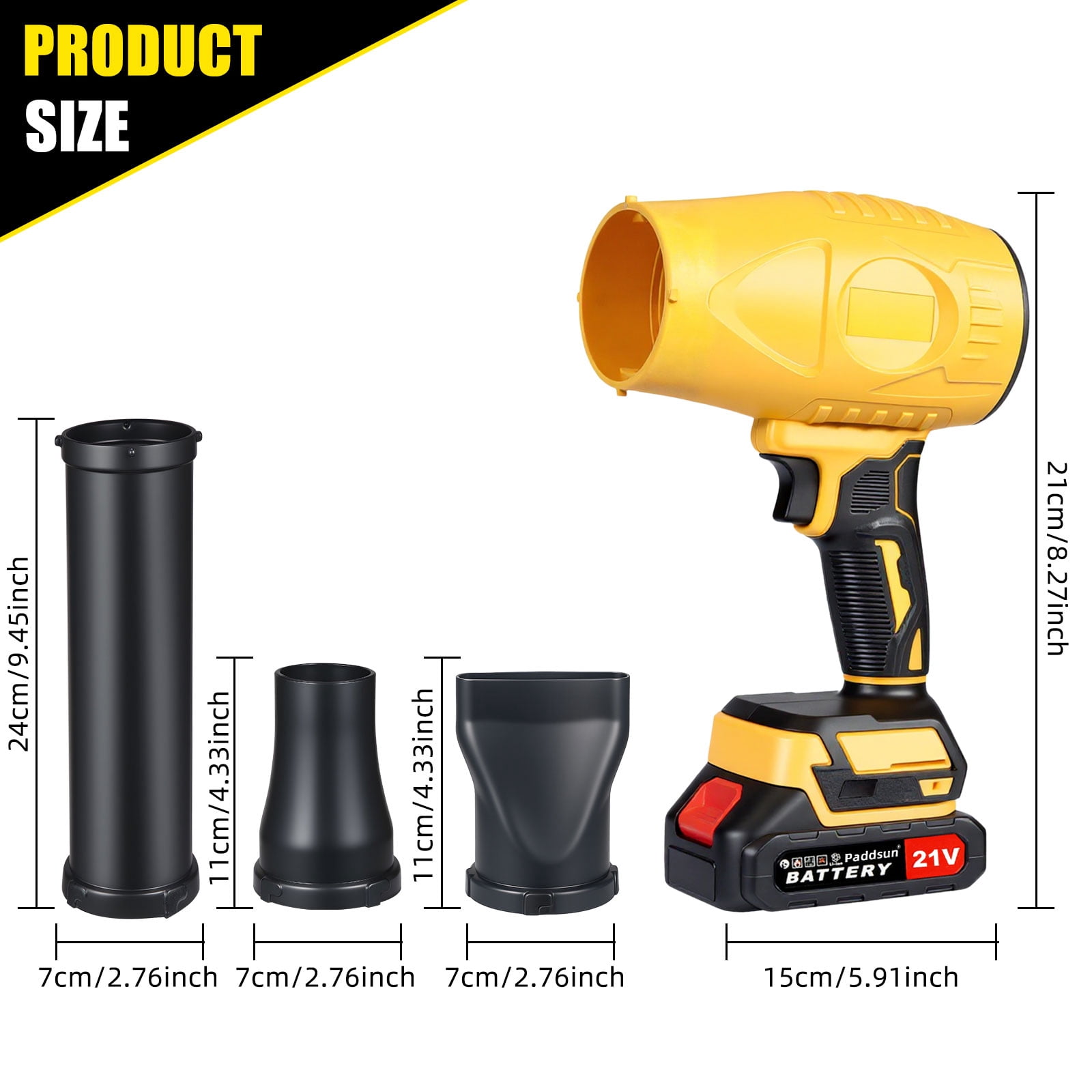 Paddsun Electric Leaf Blower, 21V Cordless Handheld Power Tool for Patio and Lawn Care (2.16 lb) 0kz24