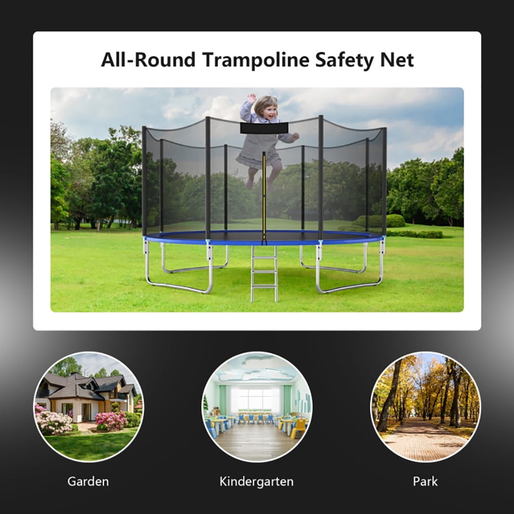 Resenkos Trampoline Replacement Safety Enclosure Net (Black, 10 ft) 851e4