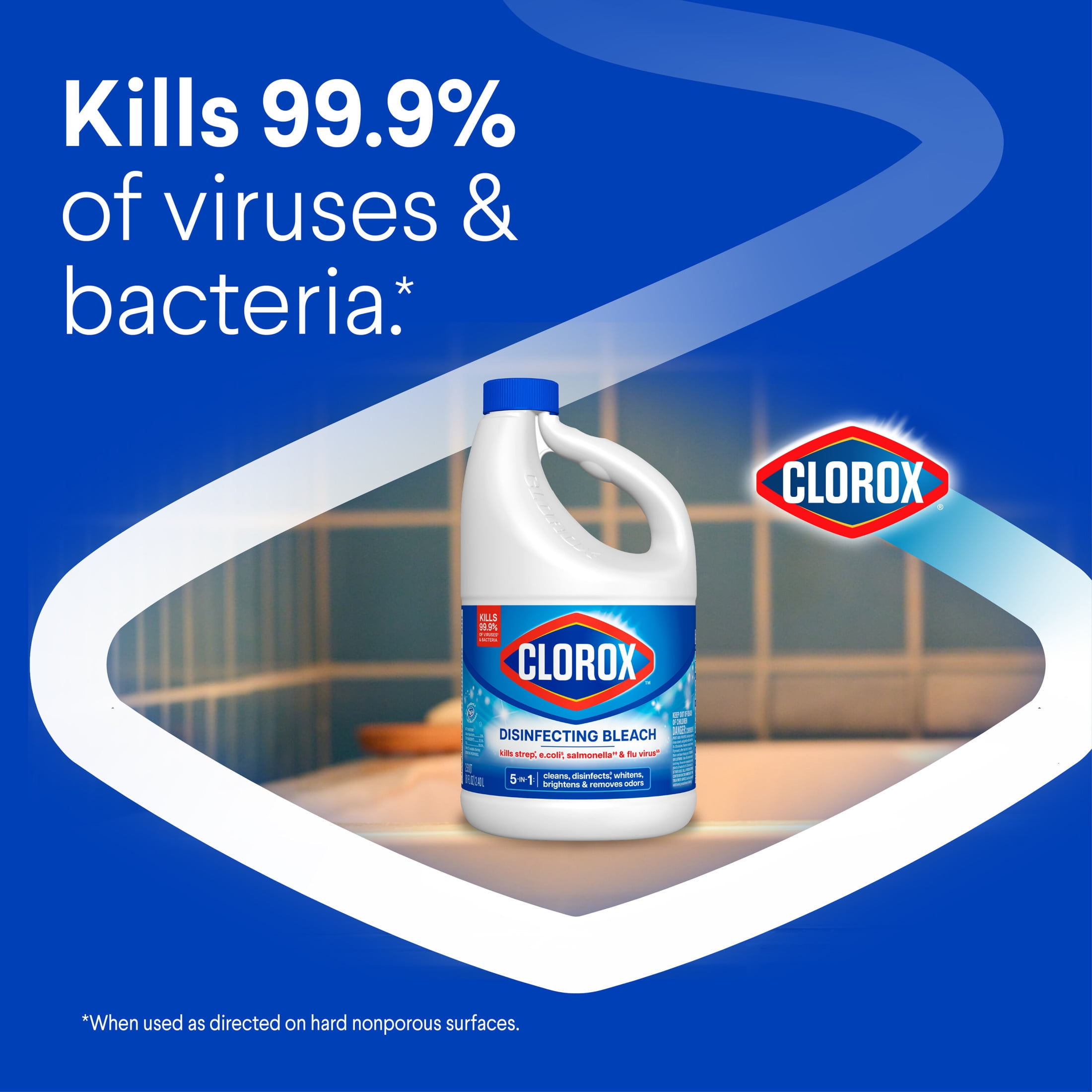 Clorox Disinfecting Liquid Bleach Cleaner, Regular Scent (81 fl oz) kj97c