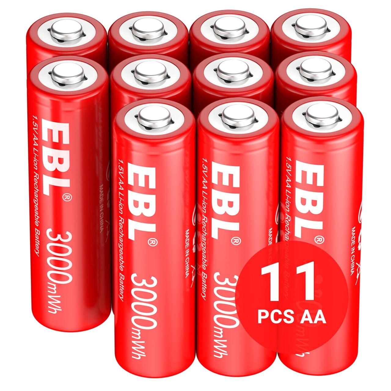 EBL AA Lithium Batteries, 1.5V Rechargeable High-Capacity Power Cells (11 Pack) rr92r