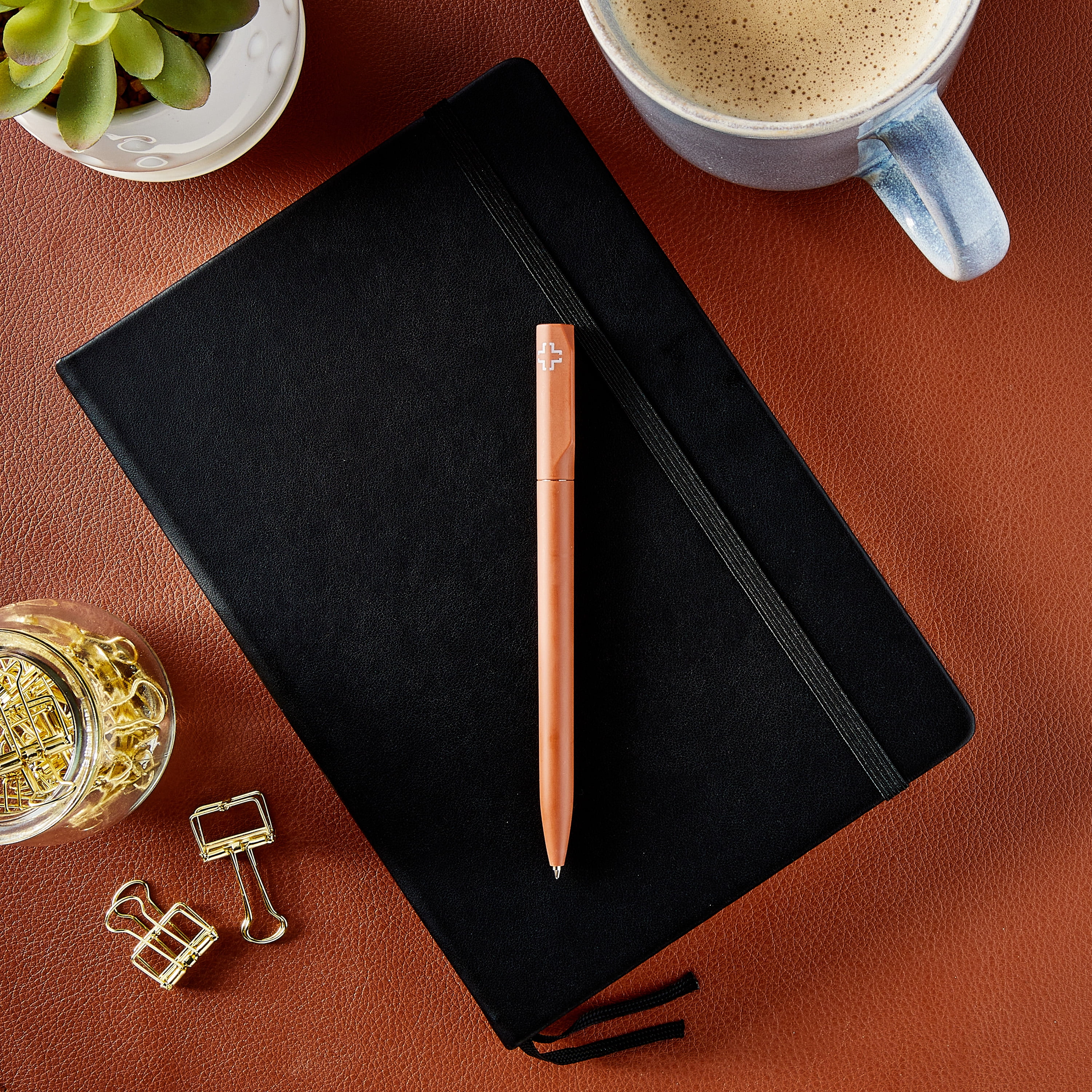 Pen+Gear Simulated Leather Journal, Professional Hardcover Notebook, Ruled Pages (Black, 5.8 in x 8.3 in) hbr8o