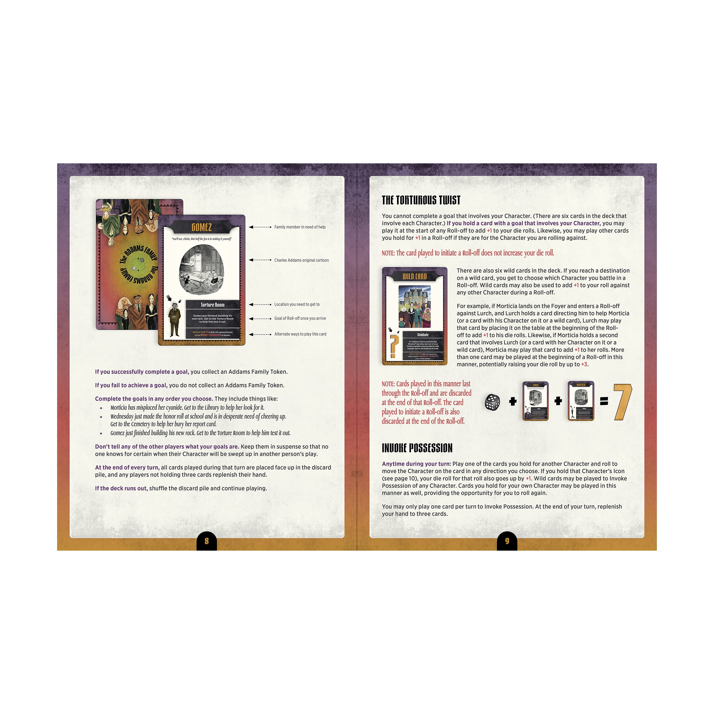 Pomegranate Communications The Addams Family Creepy Board Game Strategy Adventure Set (2-7 Players) 2lpba