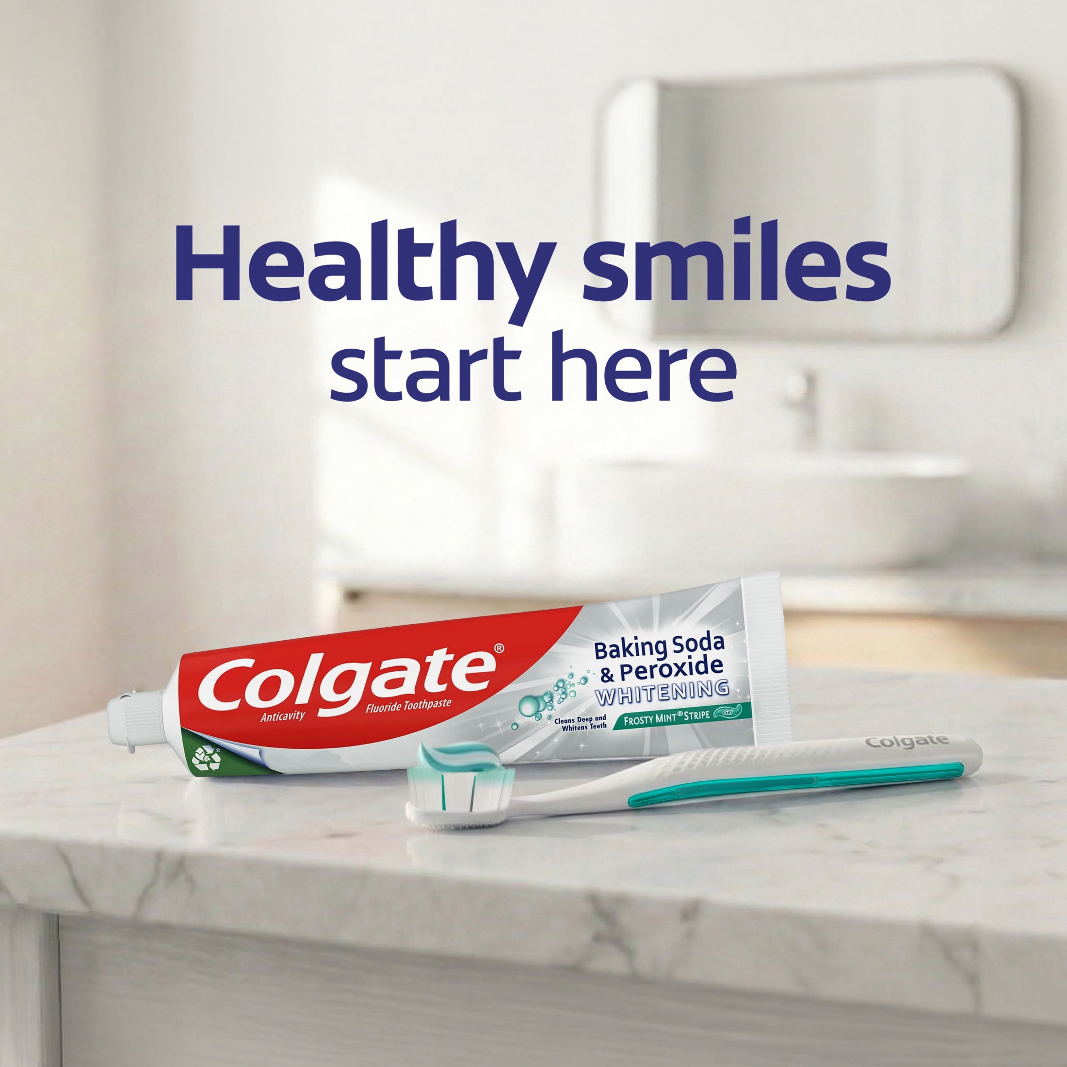 Colgate Baking Soda and Peroxide Whitening Toothpaste Gel, Frosty Mint Stripe (6 oz) e4jry