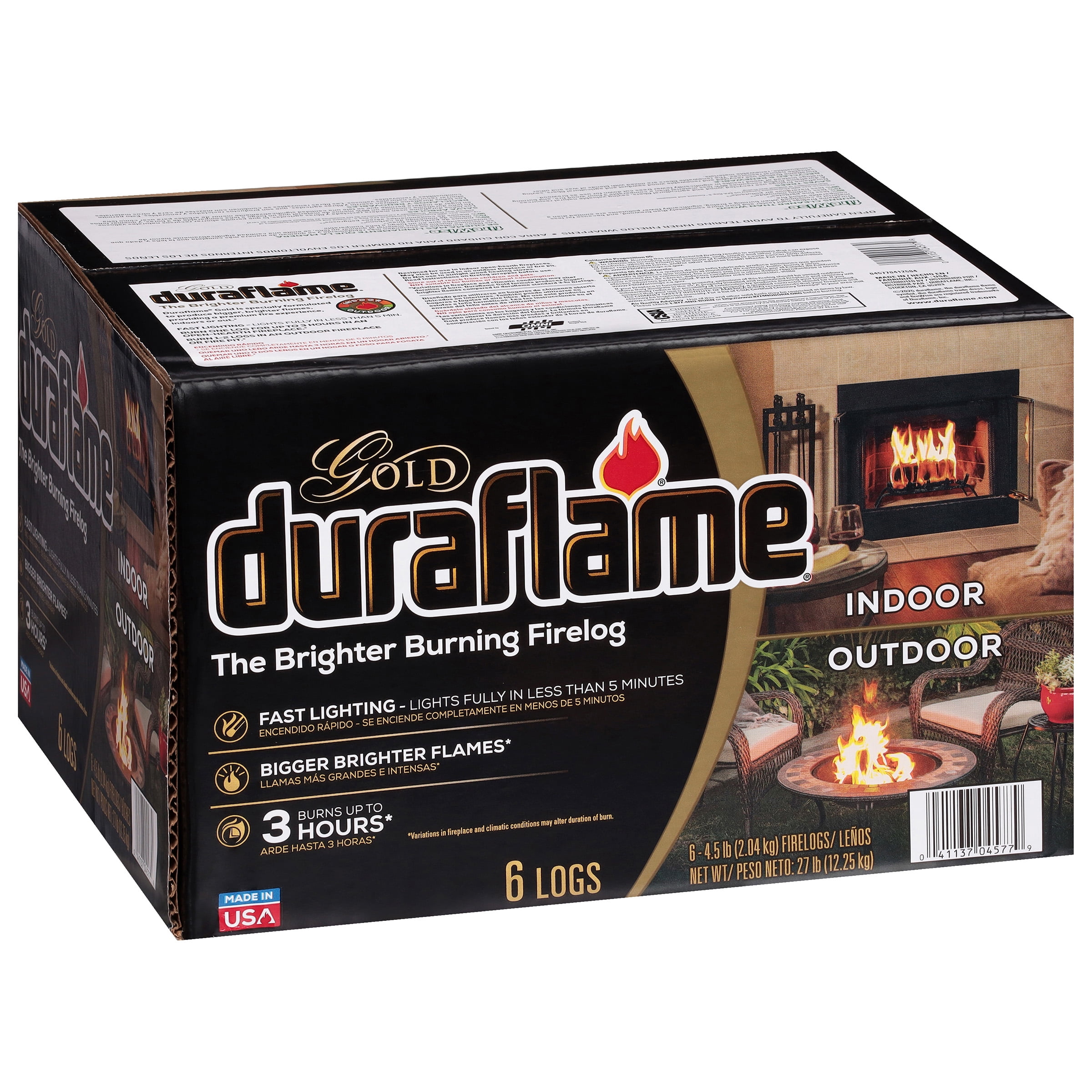 Duraflame Gold Ultra Premium Firelogs (Gold, 4.5 lb, 6-Pack) r8ndc