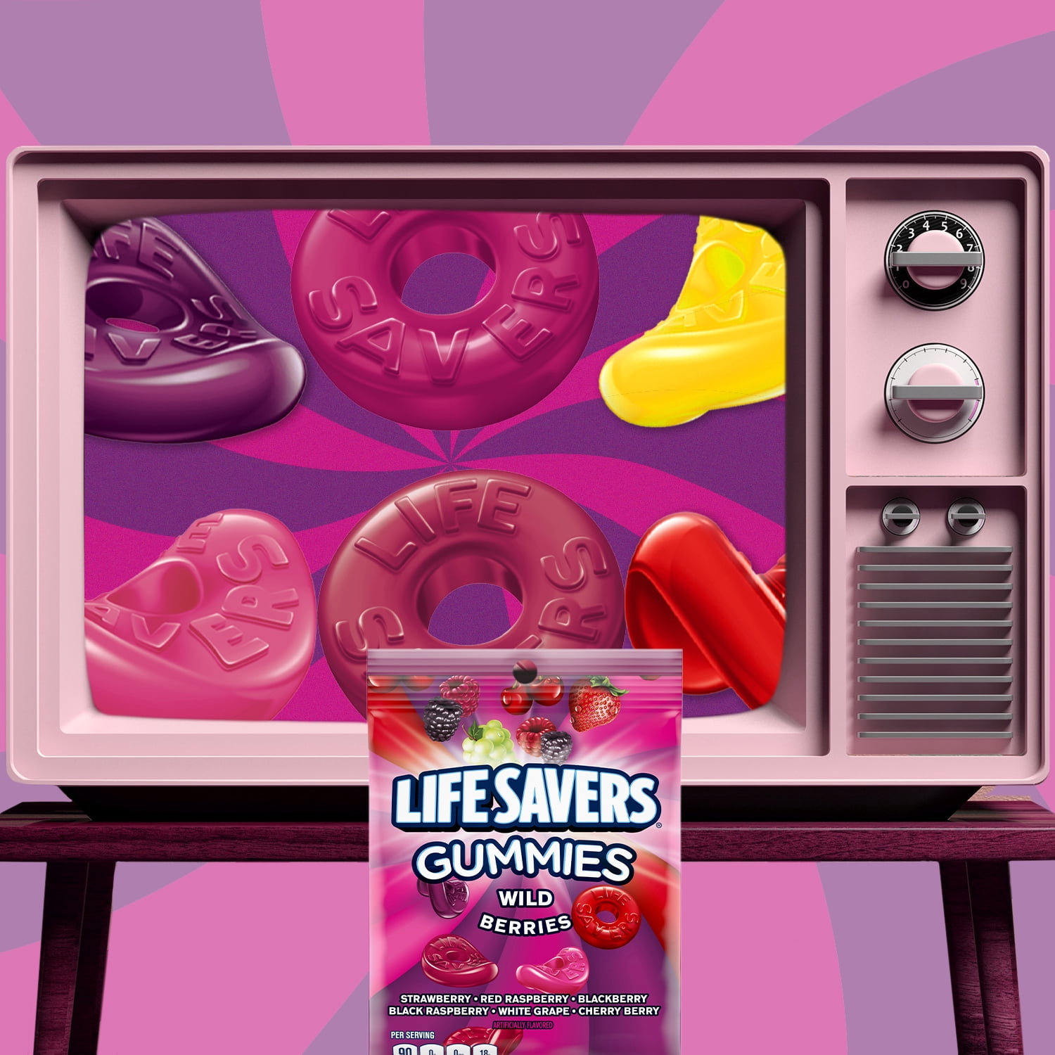 Life Savers Gummies, Wild Berries Fruit Gummy Candy (Assorted Flavors, 7 oz) s974w