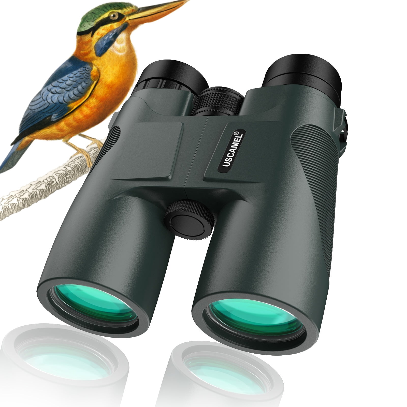 USCAMEL 10x42 Binoculars for Adults, Professional HD BAK4 FMC Optics, Waterproof Hunting & Bird Watching Gear (Green, 10x42) ohiq0