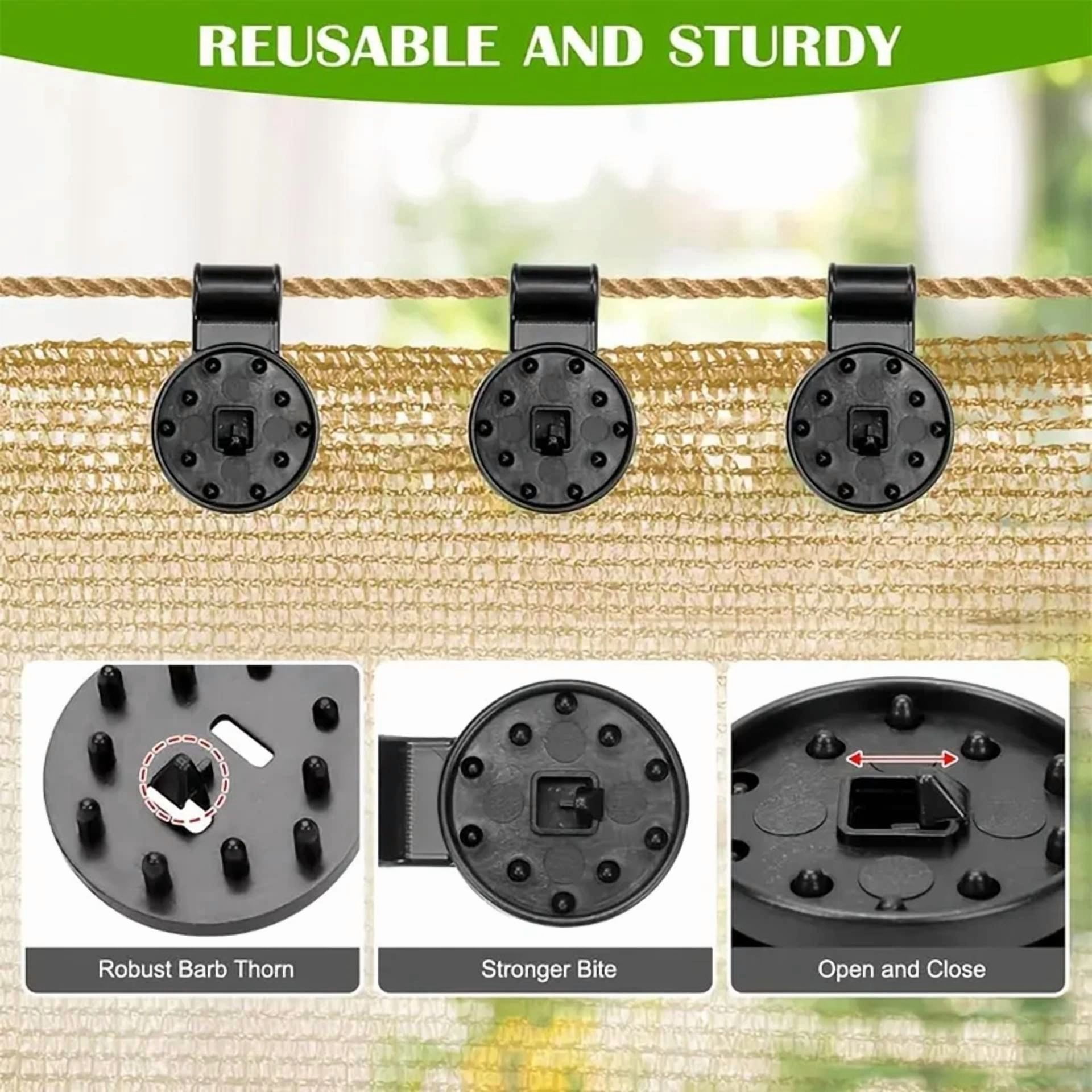 PURELY Sun Shade Clips for Garden Netting (Black, 50 Pack) a0e2u