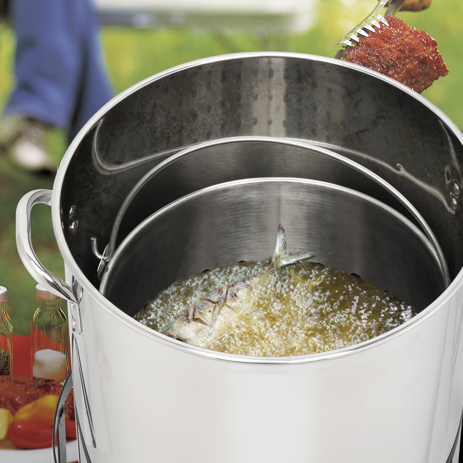 Ktaxon Propane Outdoor Fryer Stainless Steel Turkey Frying and Boiling Pot (Silver, 50 qt) crjb4