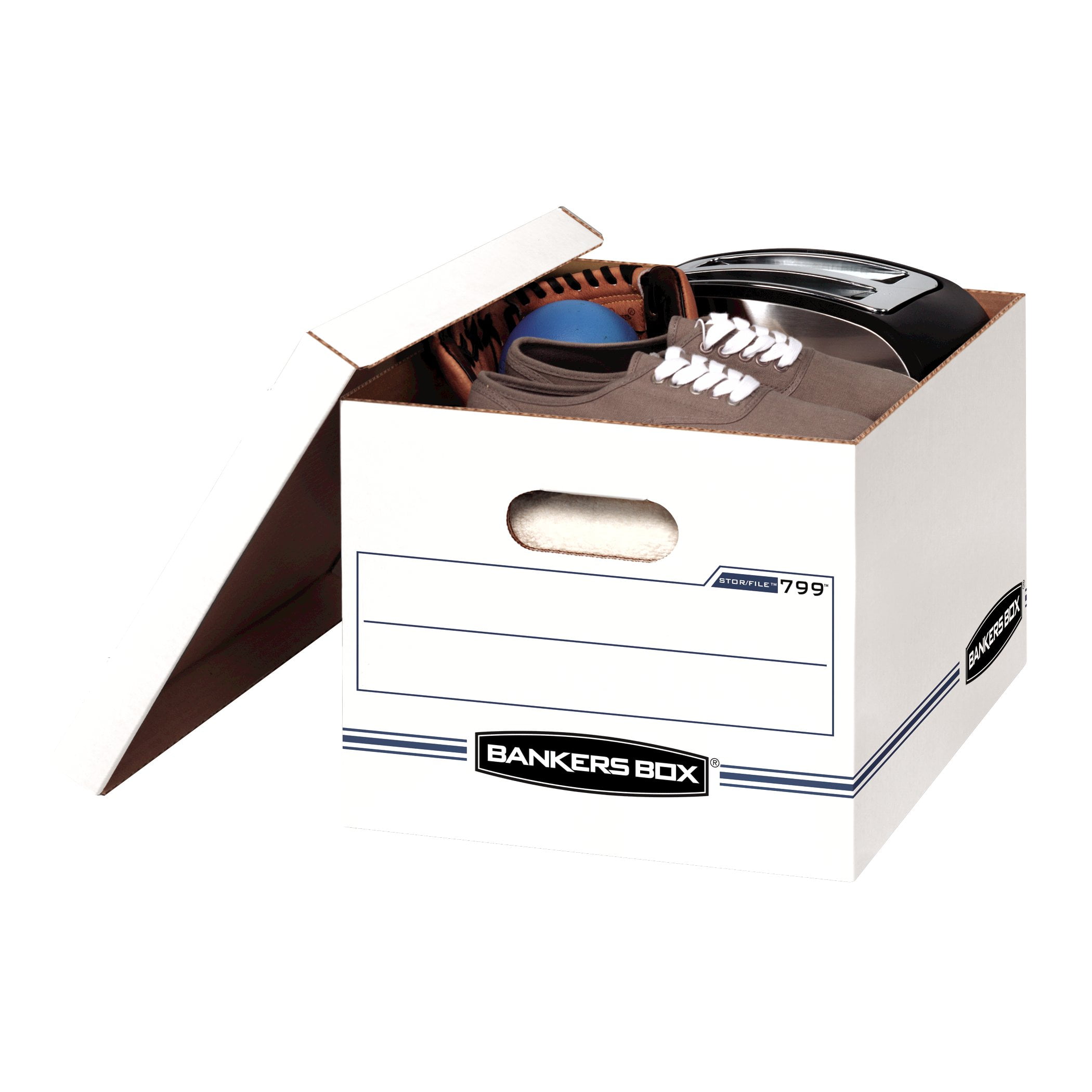 Bankers Box Basic Duty Letter/Legal File Storage Box with Lids (White, 10 Pack, 10 in x 12 in x 15 in) l3f60