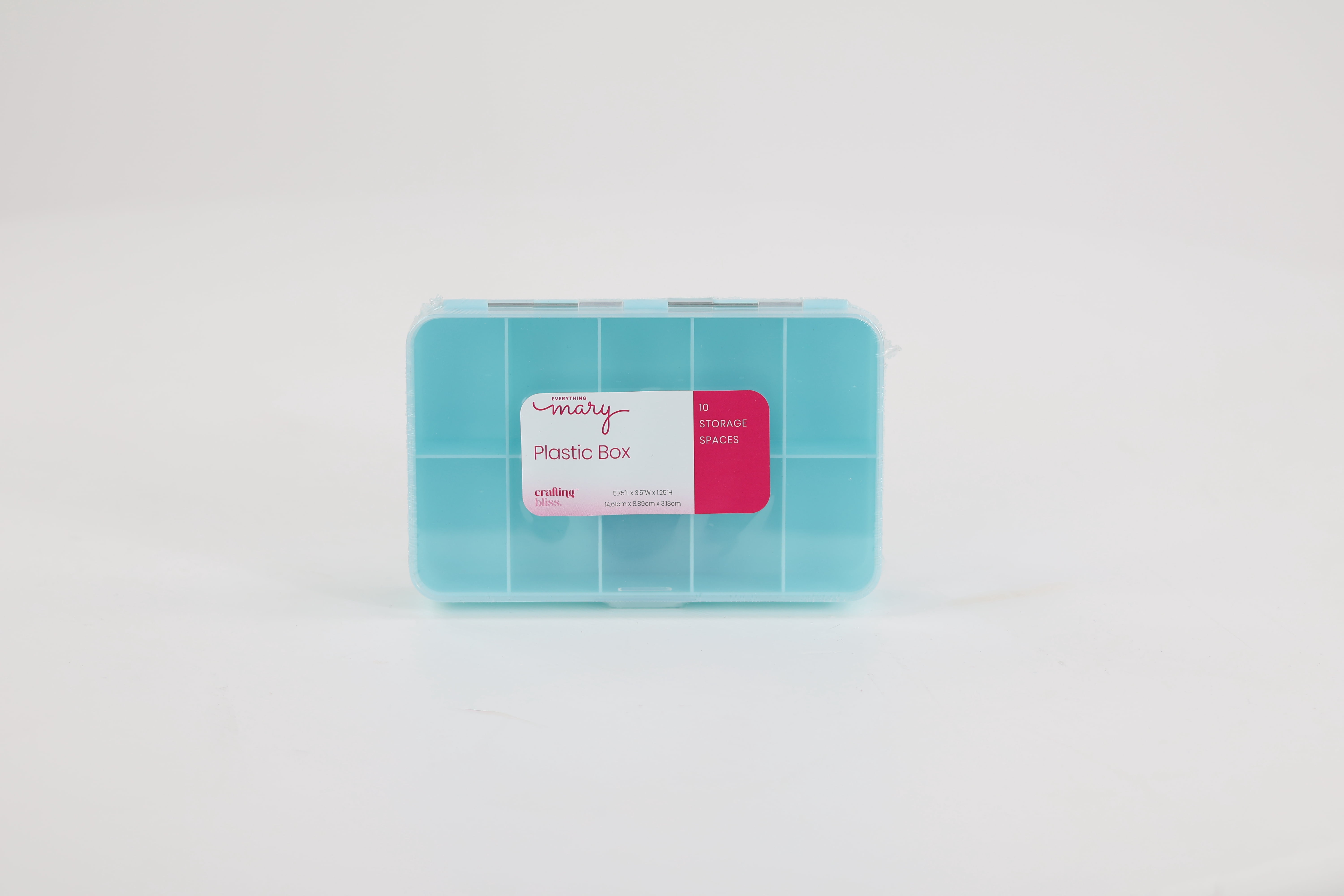 Everything Mary 10 Compartment Plastic Bead Storage Box, Craft Organizer for Jewelry and Beads (Teal, 2 Pack) 7hzke