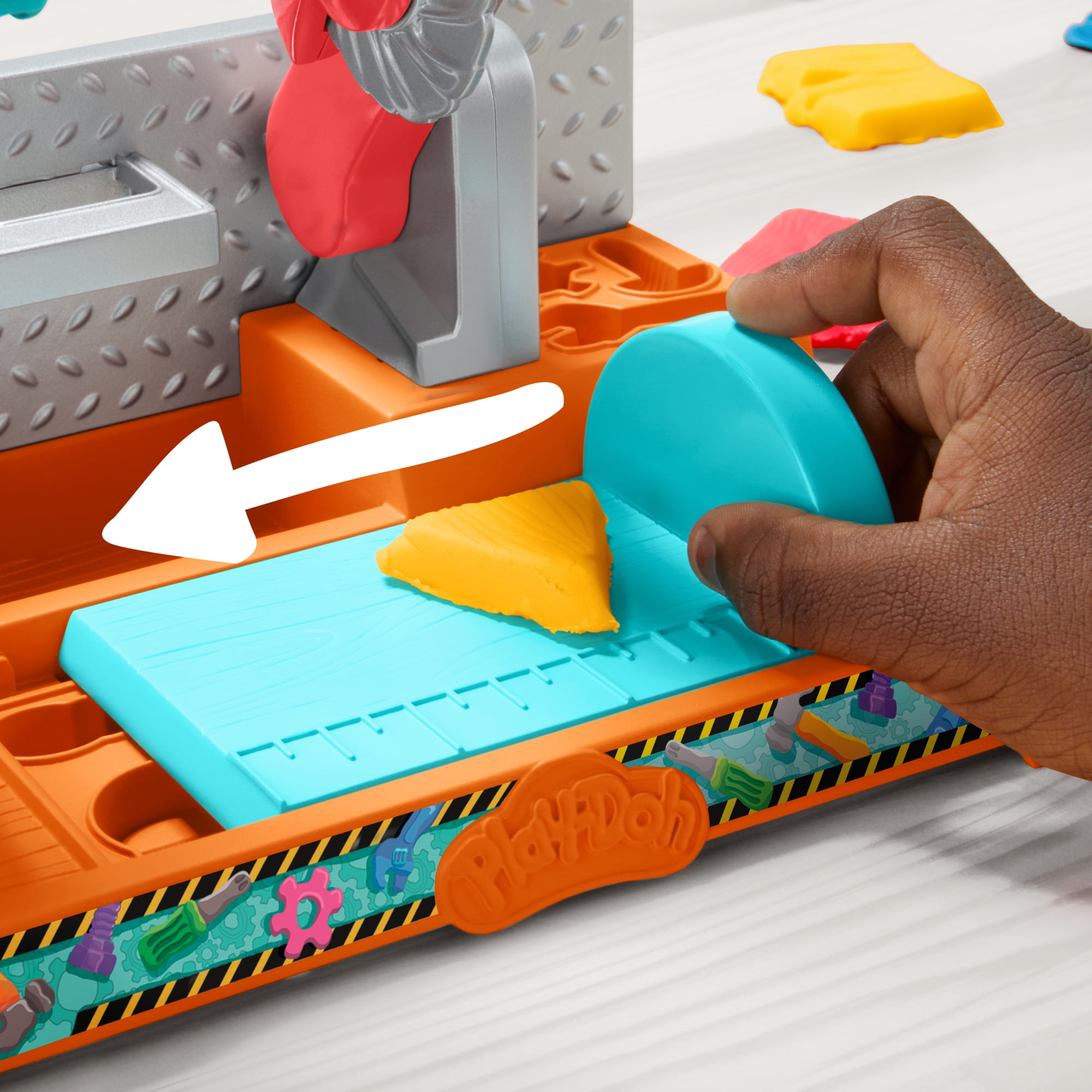 Play-Doh Stamp & Saw Tool Bench Creative Construction Playset (Multi-Color, 10 oz) 3811b