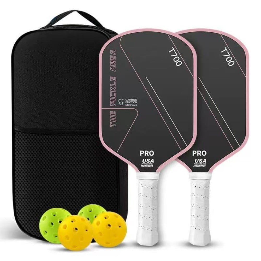 T700 Pickleball Paddle Carbon Fiber Professional Racket with Textured Surface (Black, 16.34 in x 7.48 in) l123p