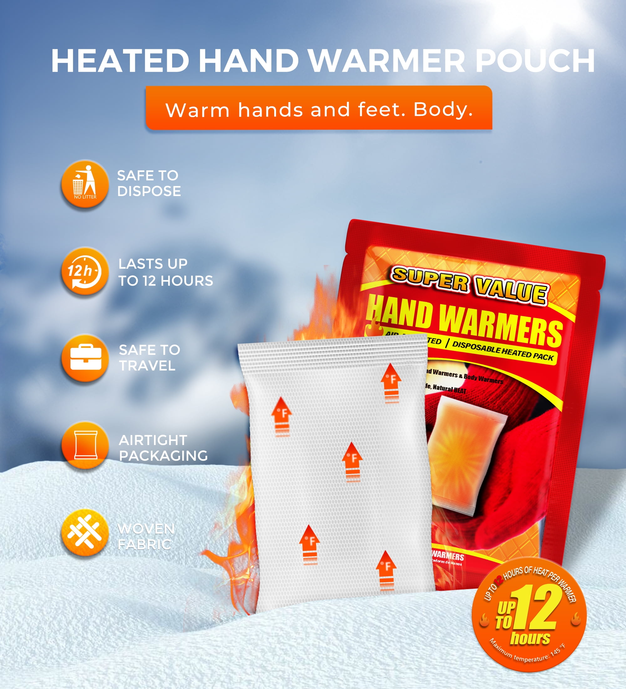 NFTIGB Hand Warmers Air-Activated Heat Packs for Outdoor Activities (55 Pack) wynbn