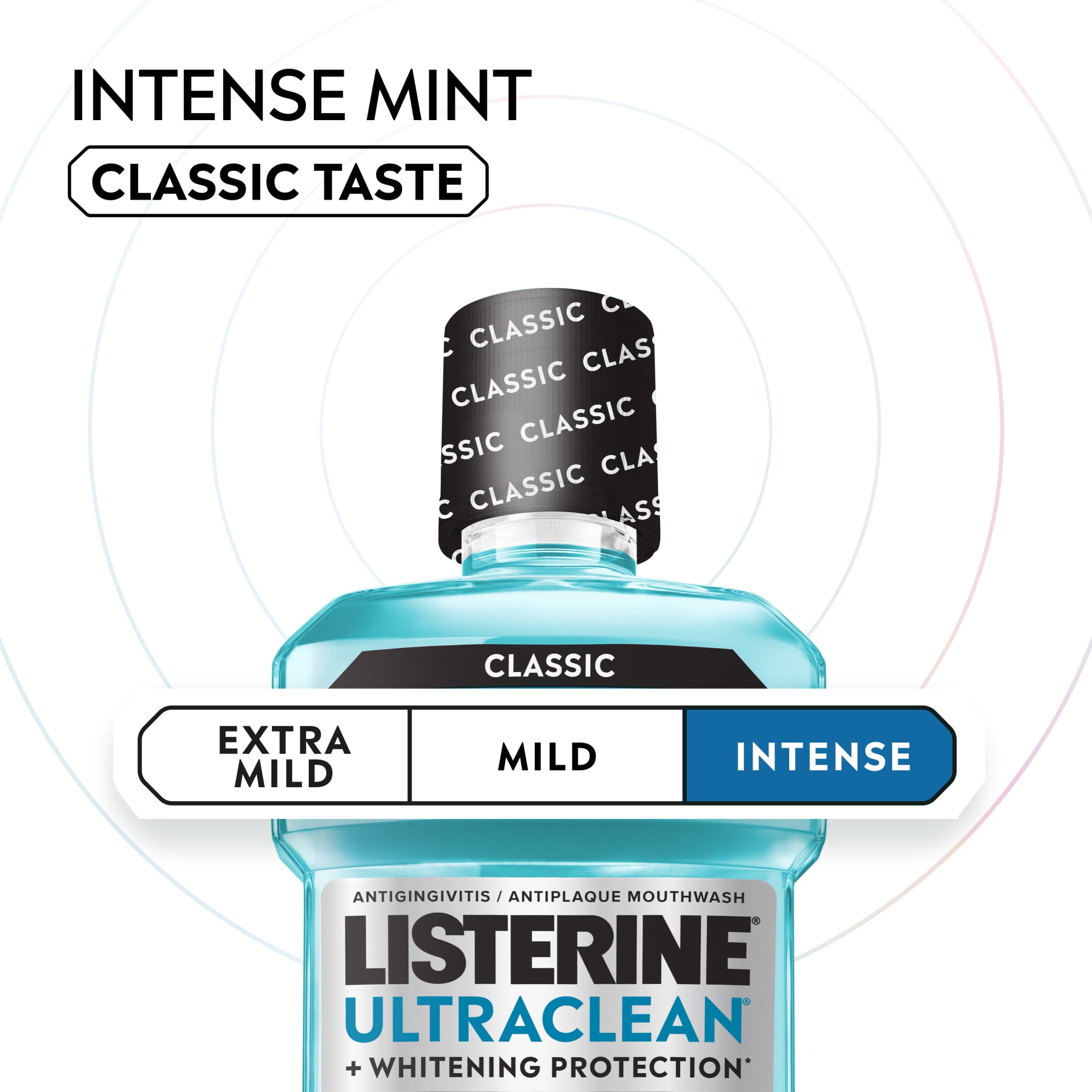 Listerine Ultraclean Antiseptic Mouthwash with Whitening Protection (Intense Mint, 50.7 fl oz) gr4rm